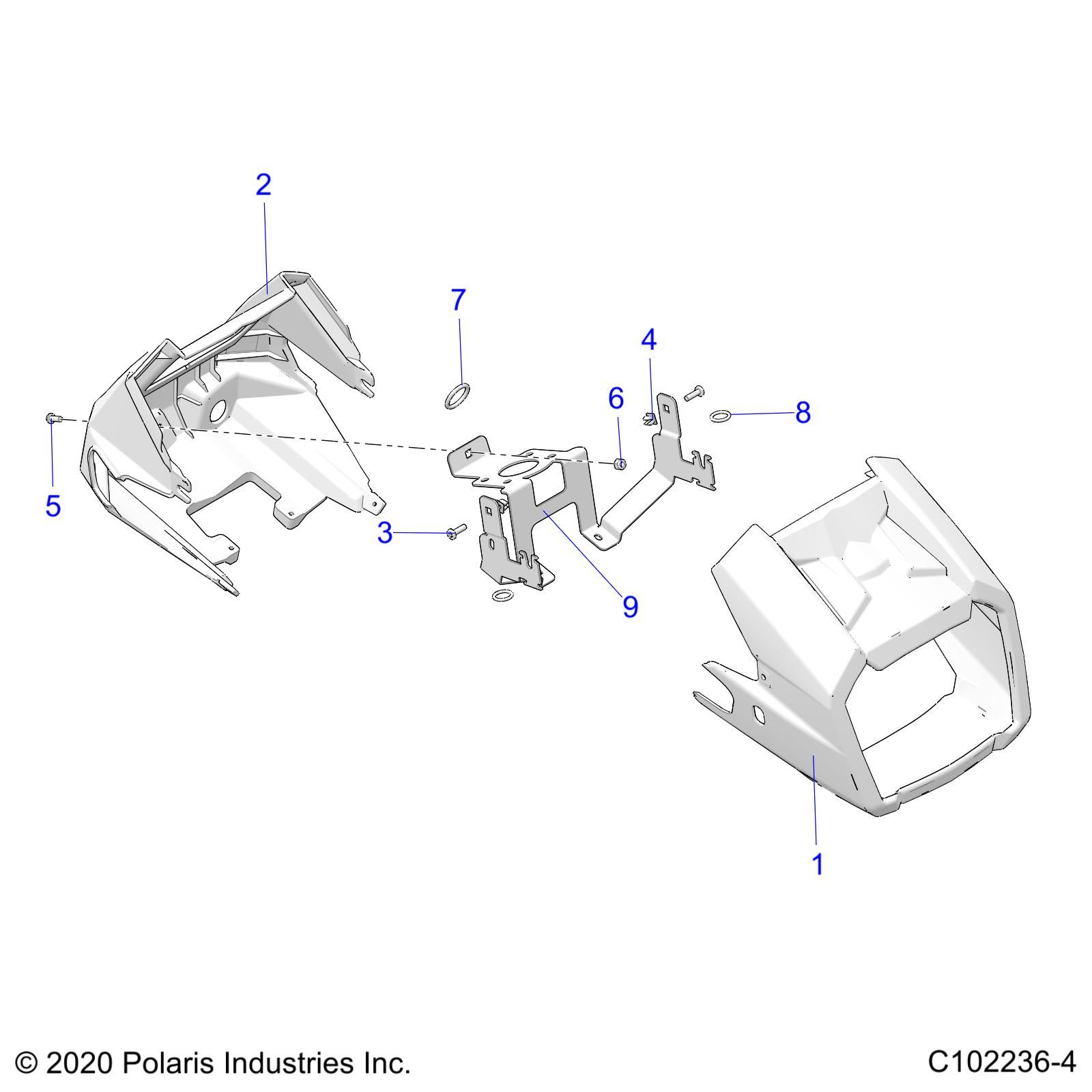 CARROSSERIE PHARE POD POUR SPORTSMAN 570 X2 2020