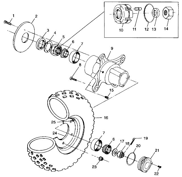 ROUES ROUE AVANT POUR SPORTSMAN 500 RSE 1999