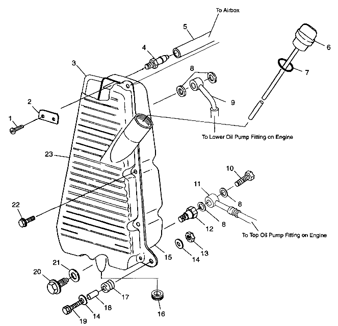 CARROSSERIE RESERVOIR DHUILE POUR SPORTSMAN 500 RSE 1999