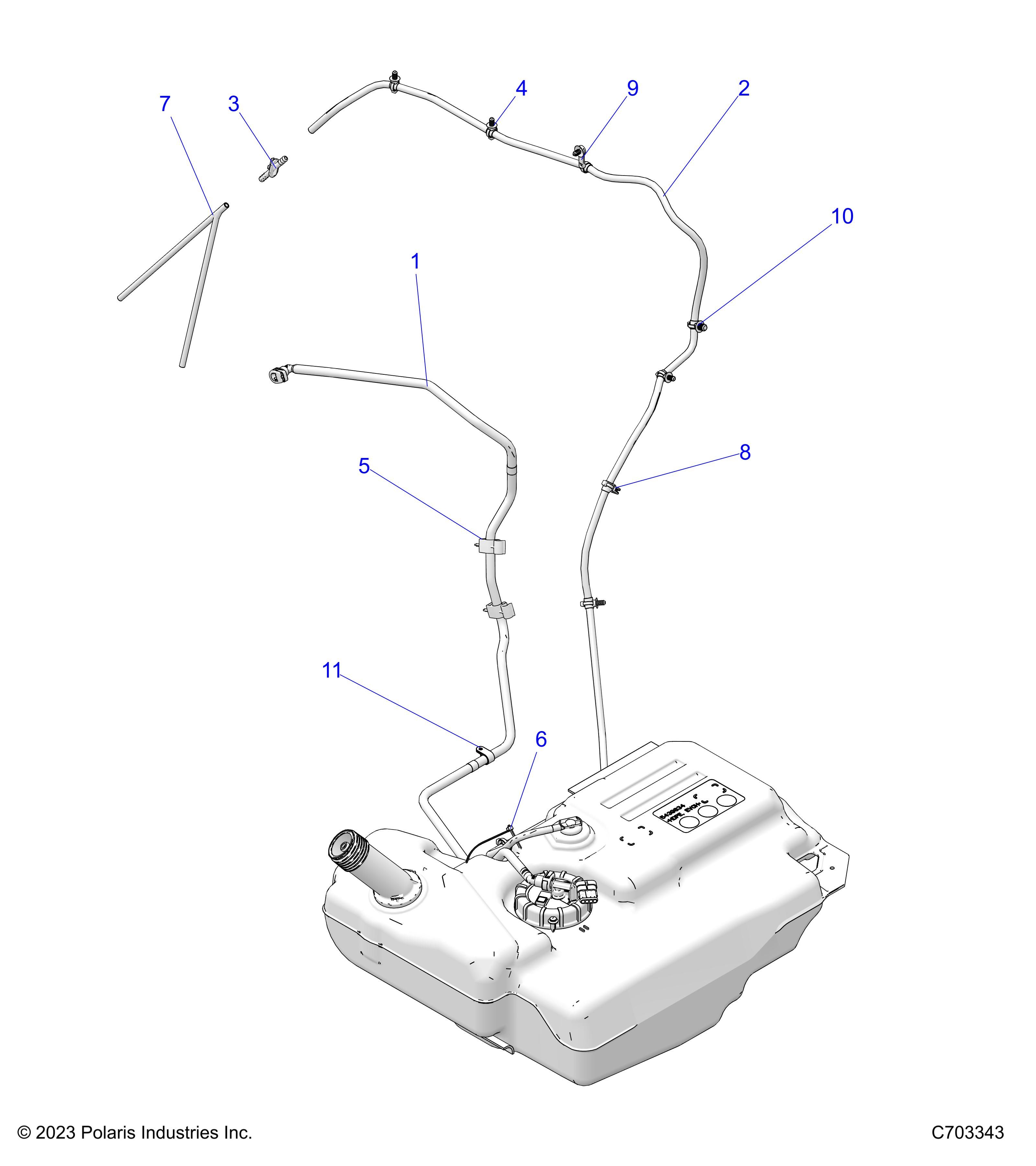 FUEL SYTEMS FUEL LINES STD POUR RZR XP 1000 PREMIUM R01 2024