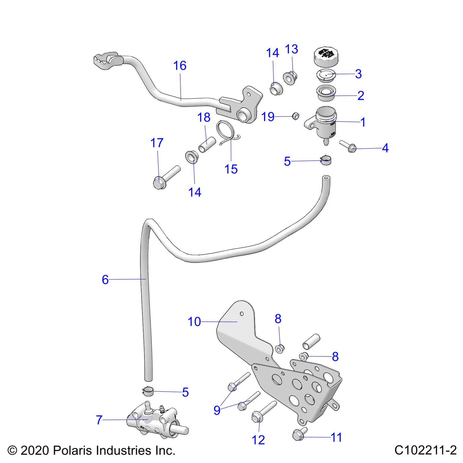 FREINS PEDALE DE FREIN ET MAITRE CYLINDRE POUR SPORTSMAN 850 HIGH LIFTER 2020