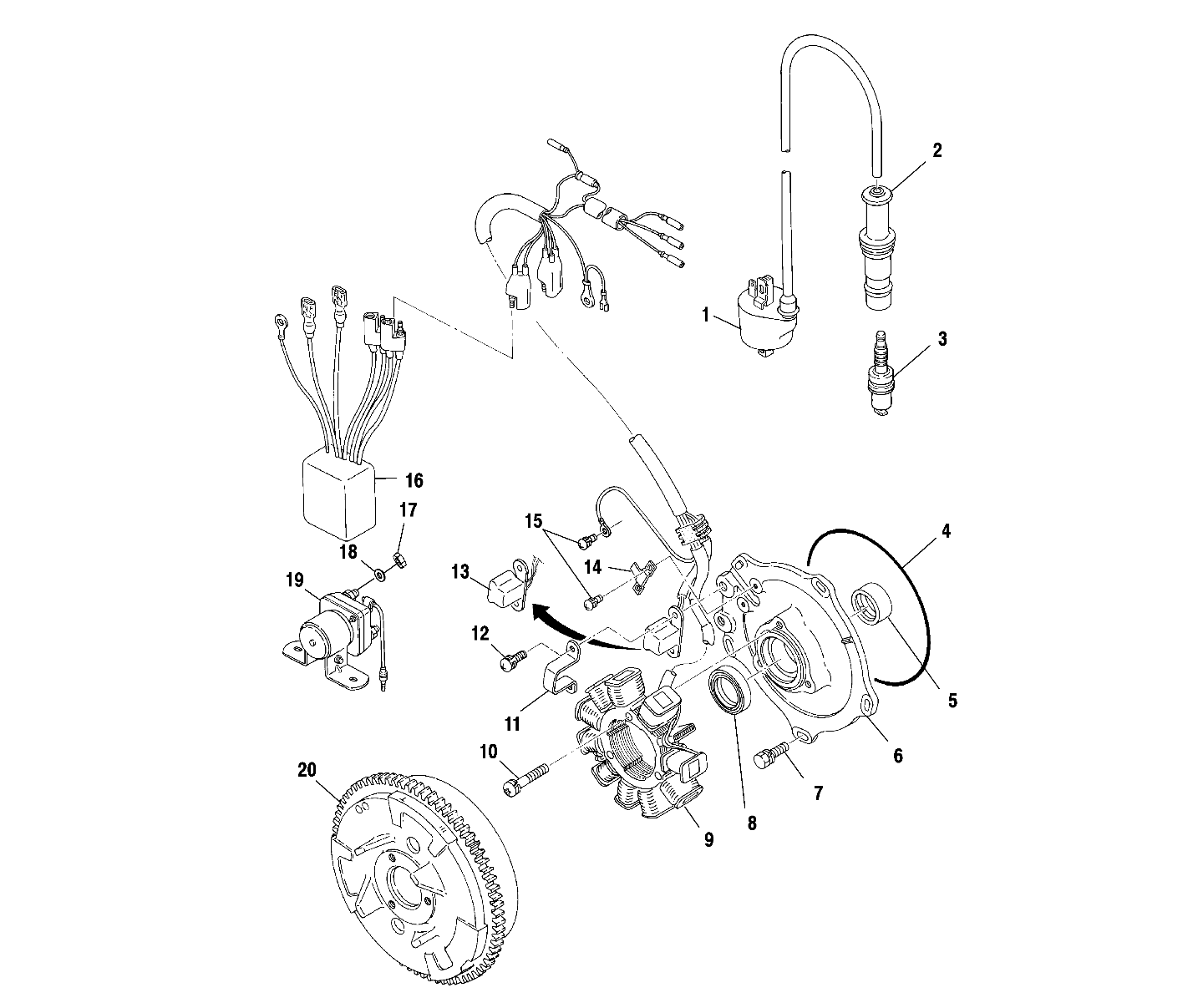 MOTEUR MAGNETO POUR SPORTSMAN 500 2000