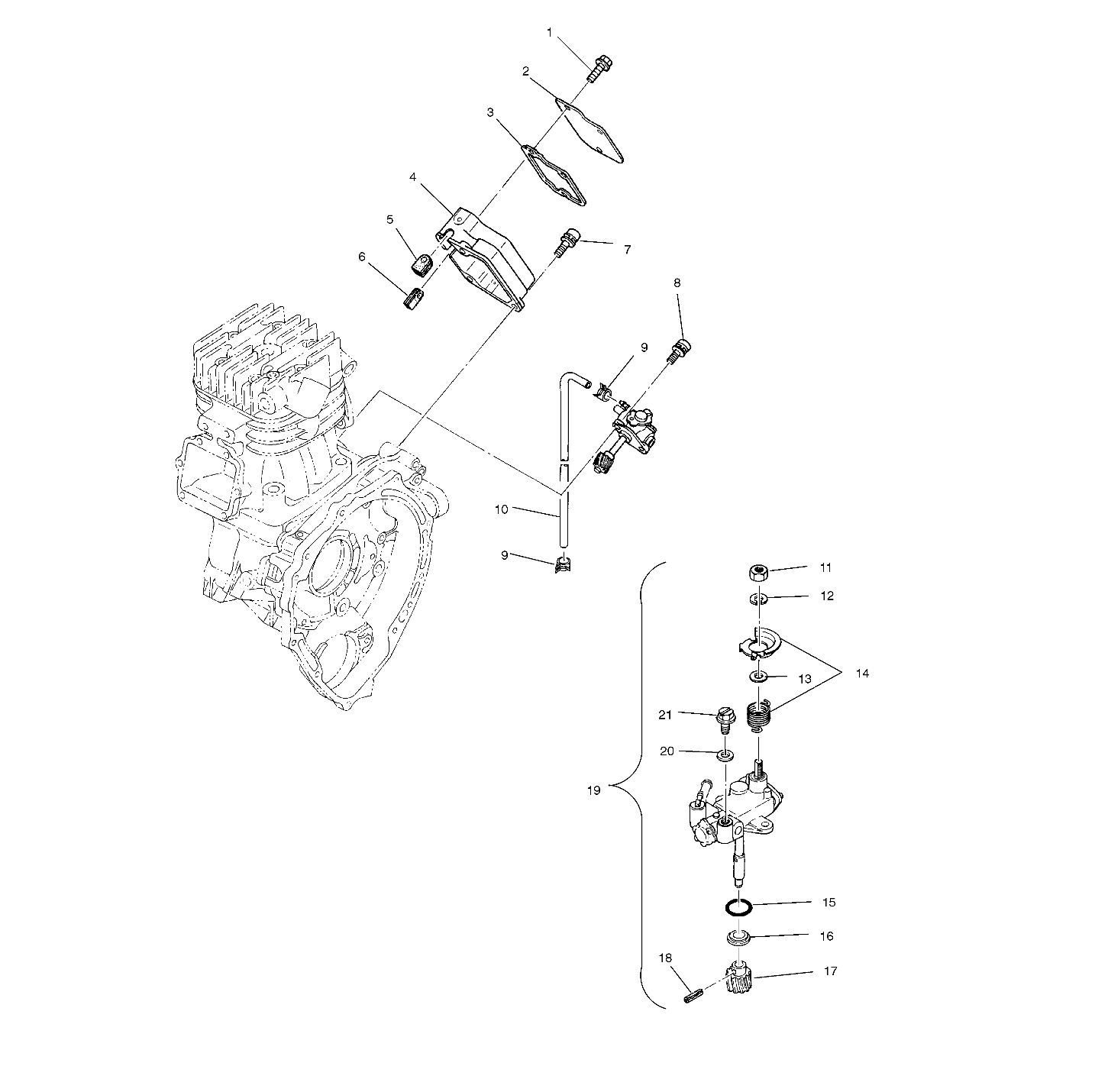 CARROSSERIE POMPE A HUILE POUR SCRAMBLER 400 2000