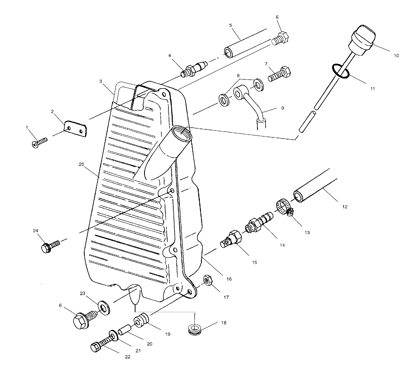 CARROSSERIE RESERVOIR DHUILE POUR SCRAMBLER 500 2000