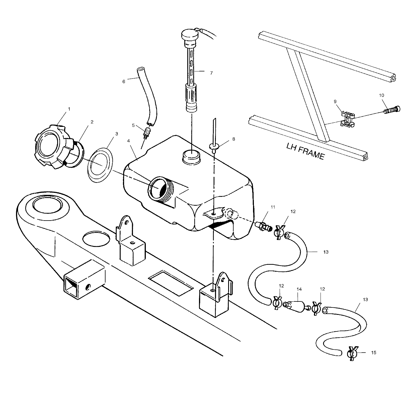 CARROSSERIE RESERVOIR DHUILE POUR XPLORER 400 2000