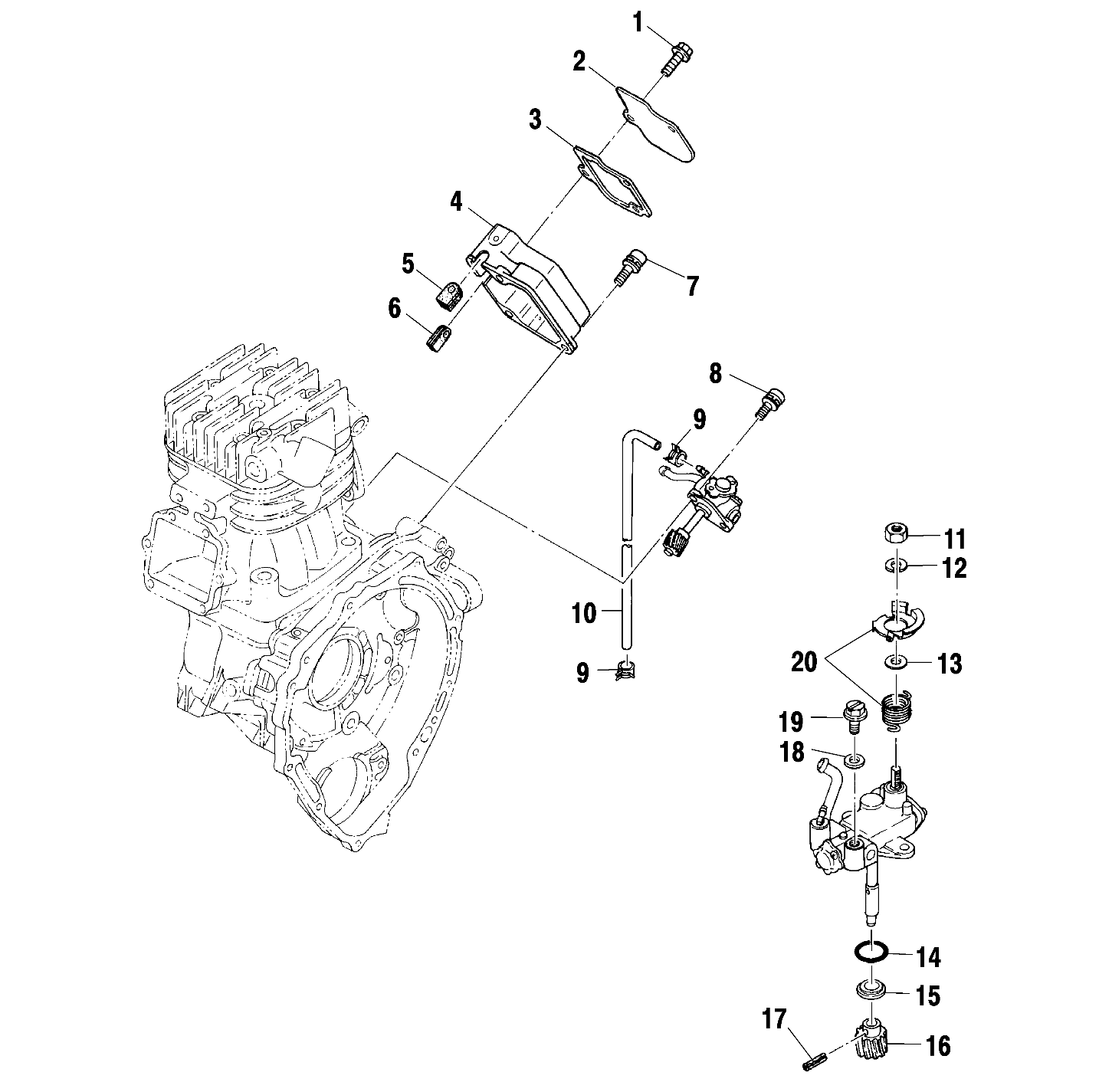 CARROSSERIE POMPE A HUILE POUR XPLORER 400 2000