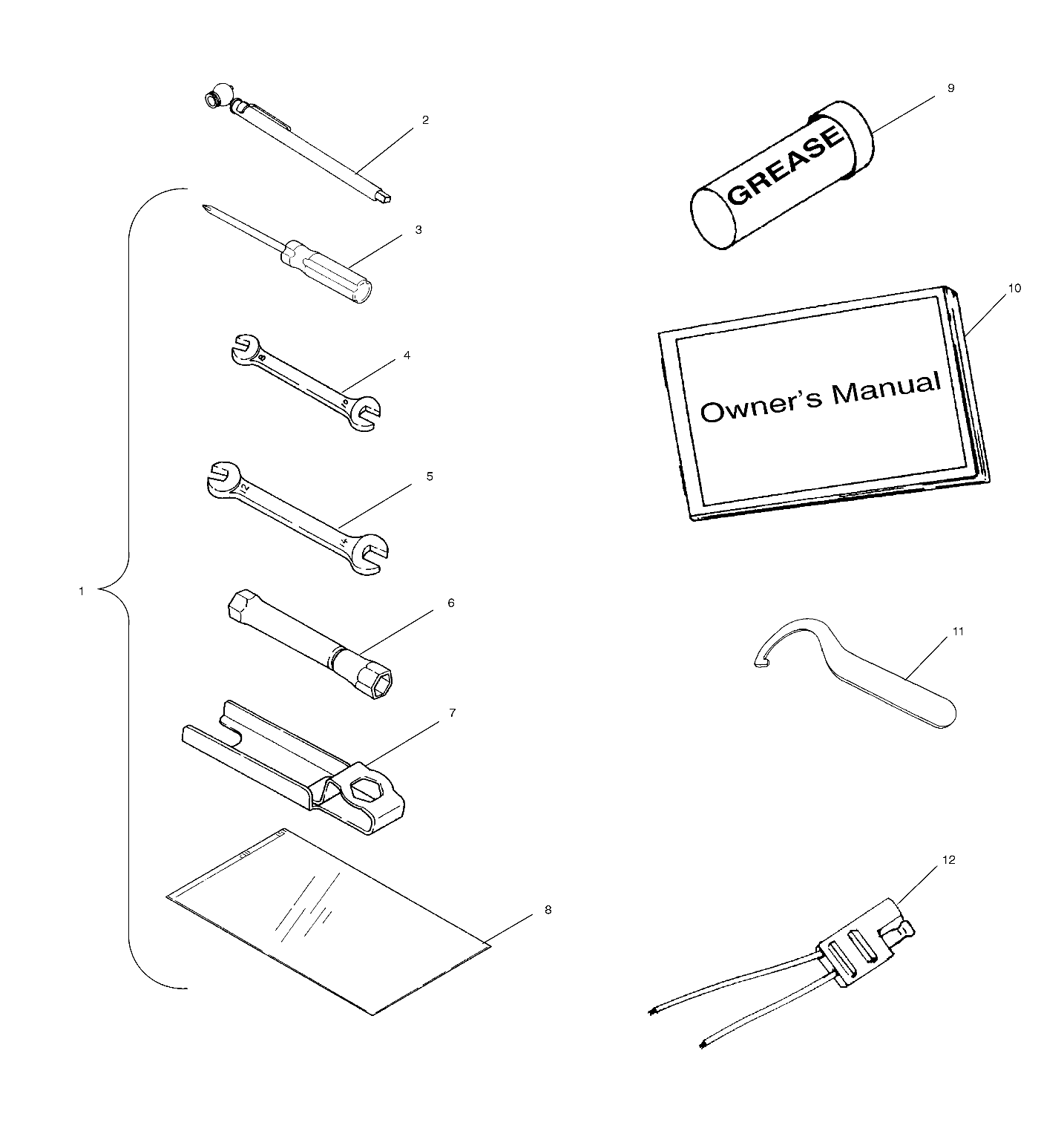 REFERENCES TROUSSE A OUTILS POUR 500 MAGNUM 4X4 HDS 2000