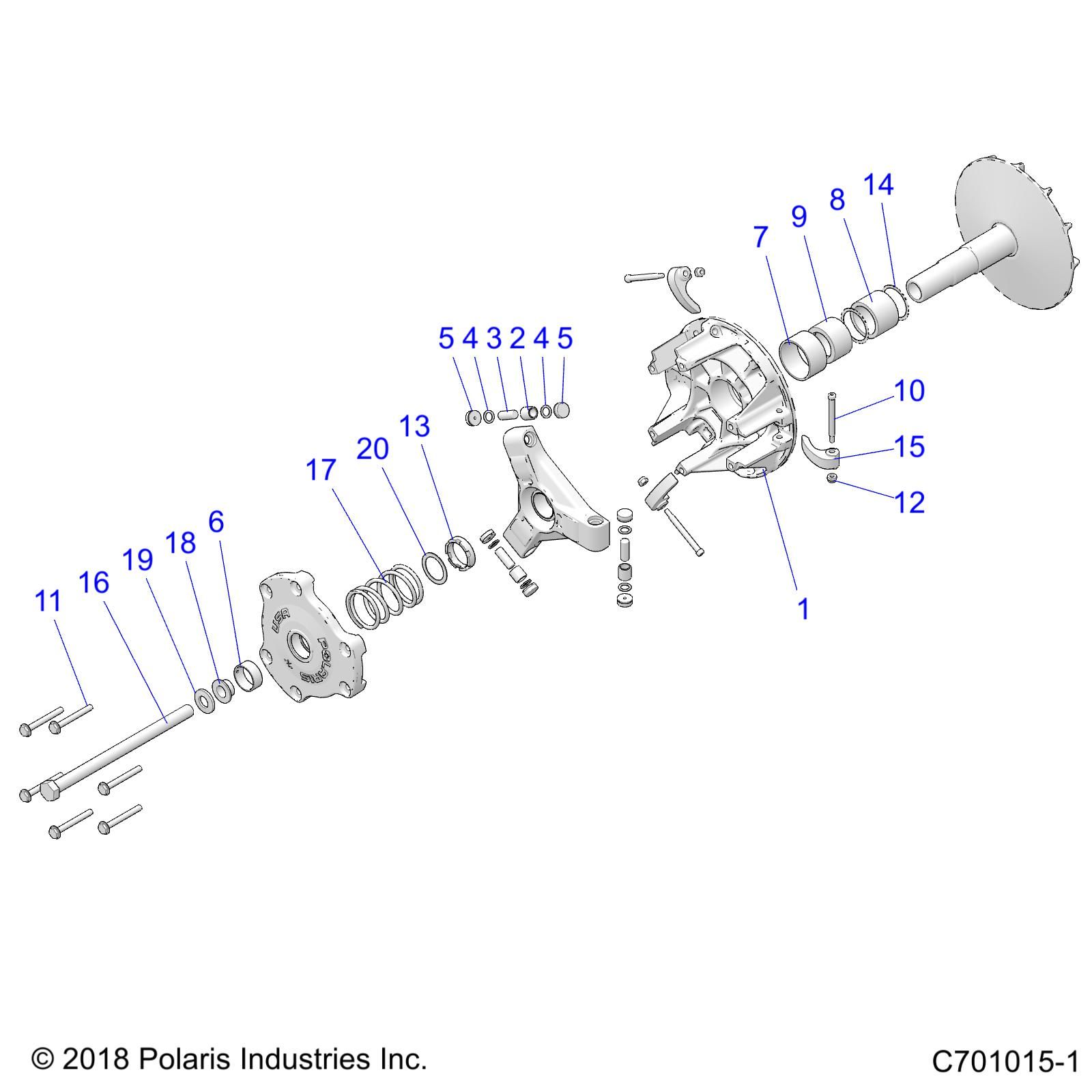 TRANSMISSION EMBRAYAGE PRIMAIRE POUR RZR 900 50 INCH 2020