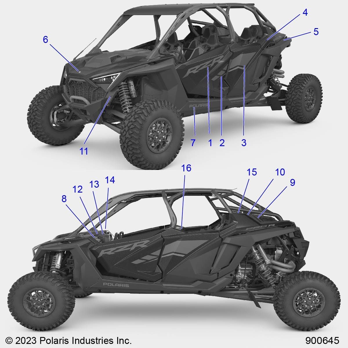 CARROSSERIE AUTOCOLLANTS POUR RZR PRO R4 LV R01 2023