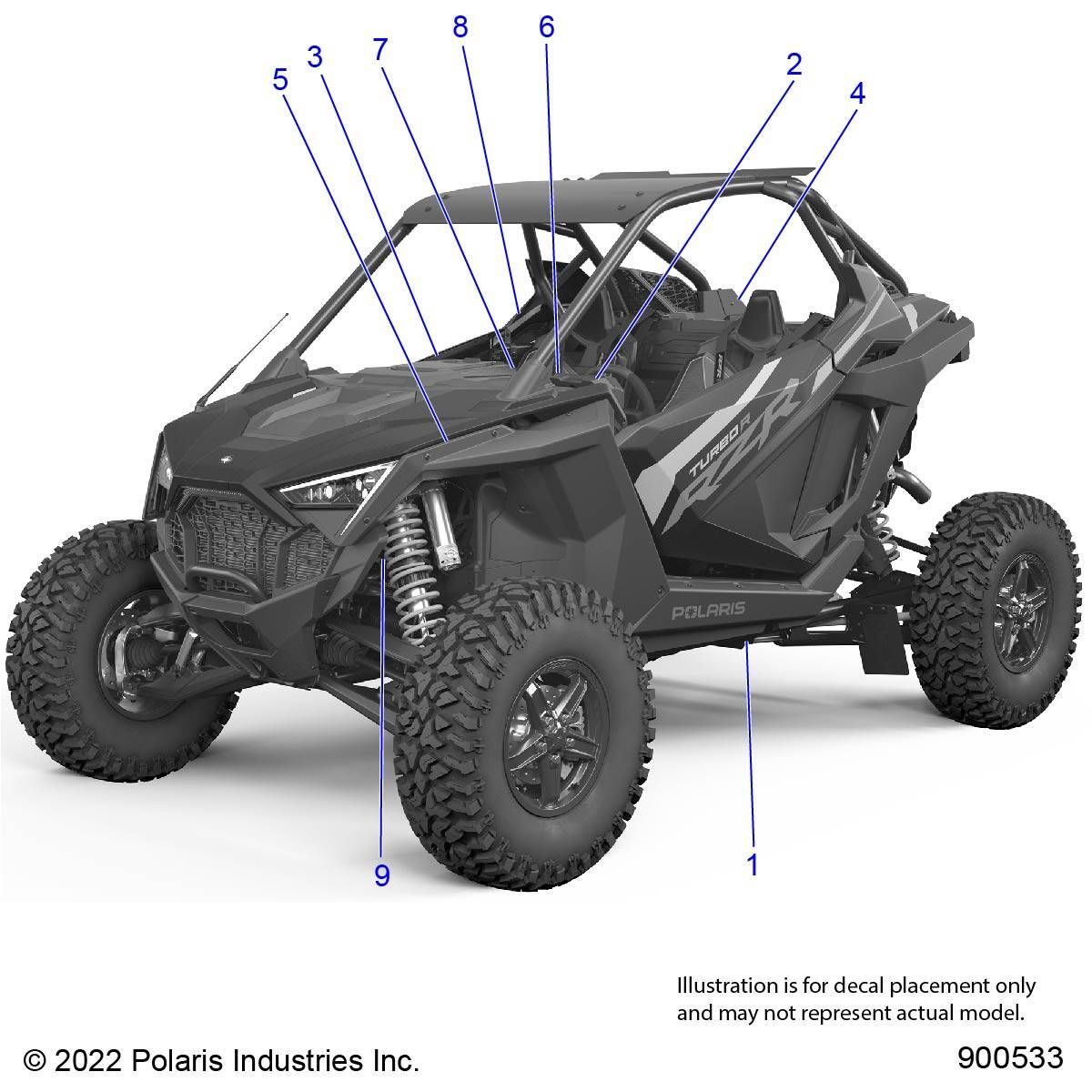 CARROSSERIE AUTOCOLLANTS STANDARD POUR RZR PRO XP PREMIUM 2023