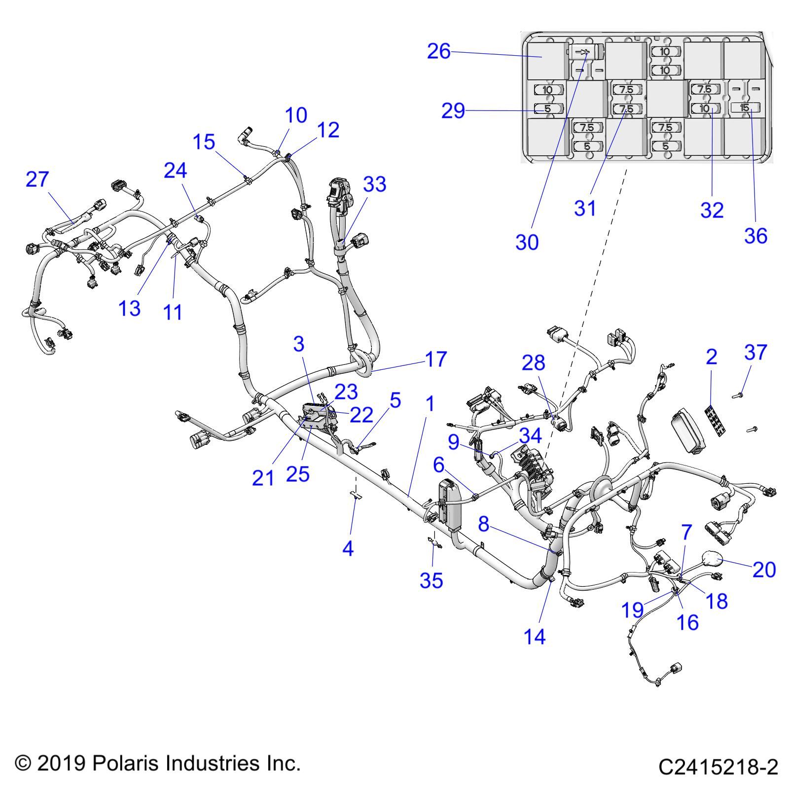 ELECTRICAL WIRE HARNESS CHASSIS POUR RZR TURBO PRO XP LT 2020