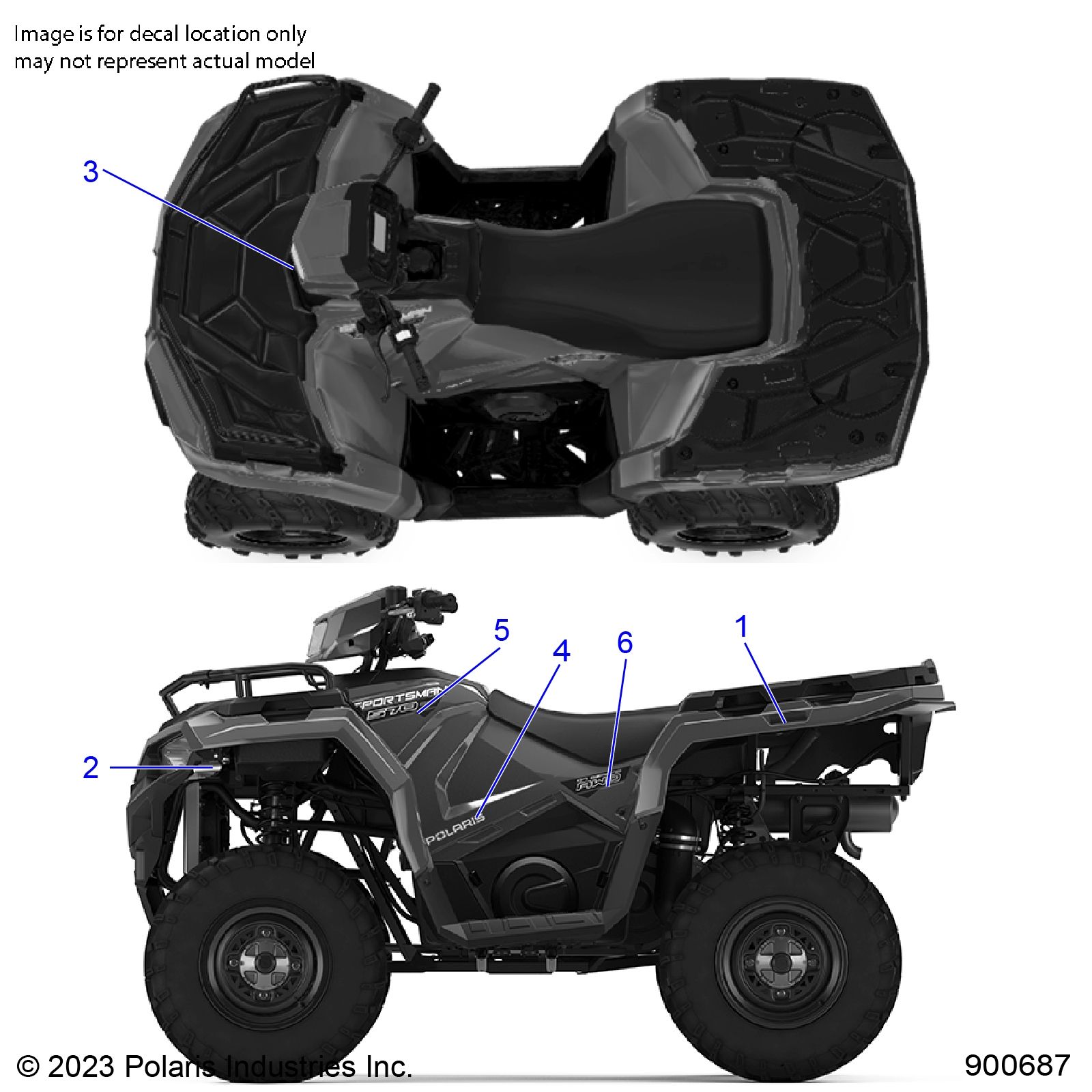 CARROSSERIE AUTOCOLLANTS GRAPHIQUE POUR SPORTSMAN 570 2024