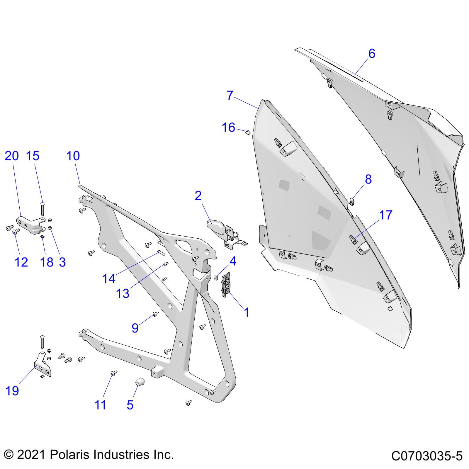 BODY DOORS REAR PREMIUMDELUXE POUR RZR PRO XP 4 SPORT 2021