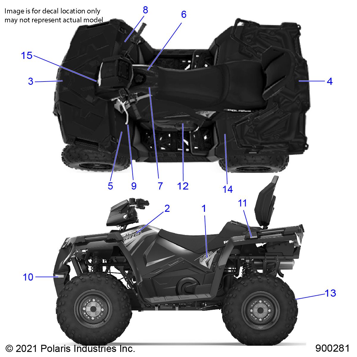 CARROSSERIE AUTOCOLLANTS POUR SPORTSMAN TOURING 570 2022