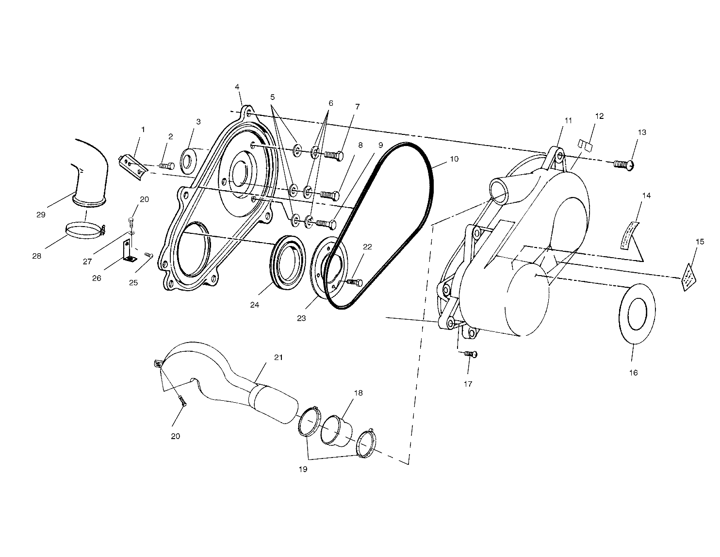 TRANSMISSION CARTER DEMBRAYAGE POUR SPORTSMAN 335 2000