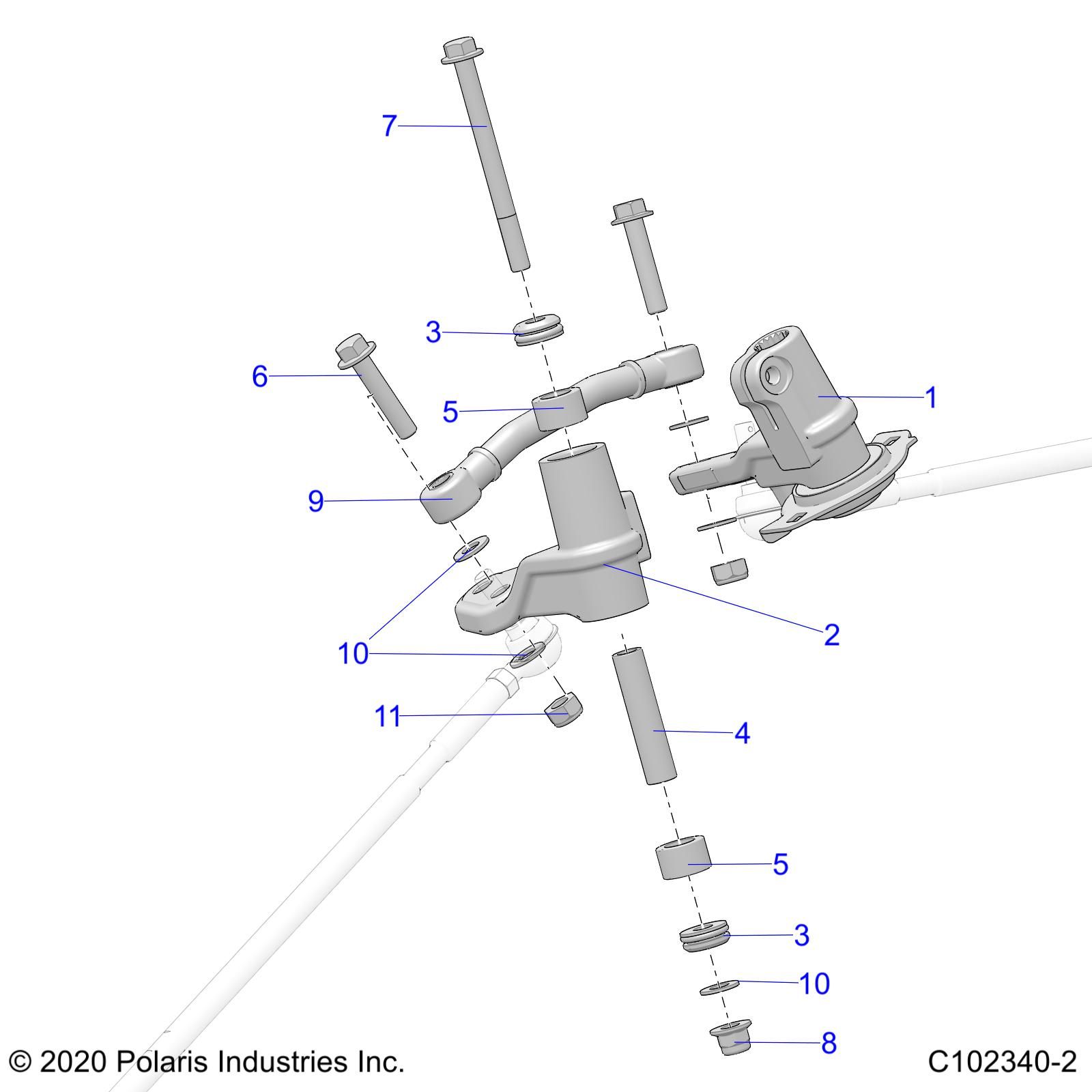 DIRECTION COMMANDESPALIERS ET LIENS POUR SPORTSMAN XP 1000 S 55 2021