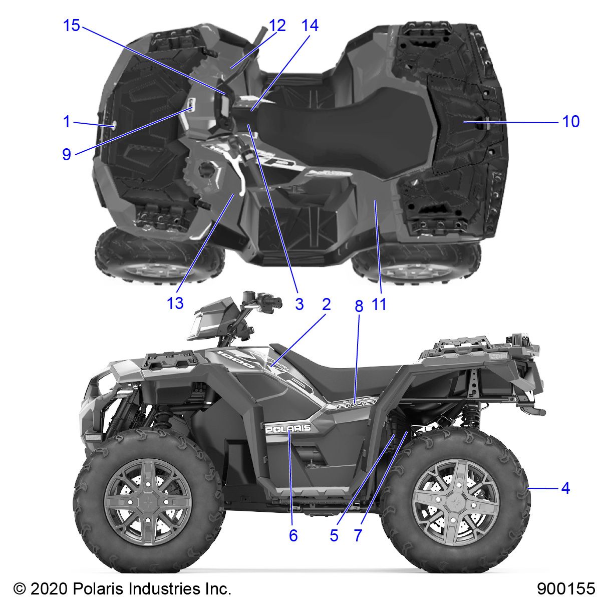 CARROSSERIE AUTOCOLLANTS POUR SPORTSMAN XP 1000 48 EU 3PC 2020