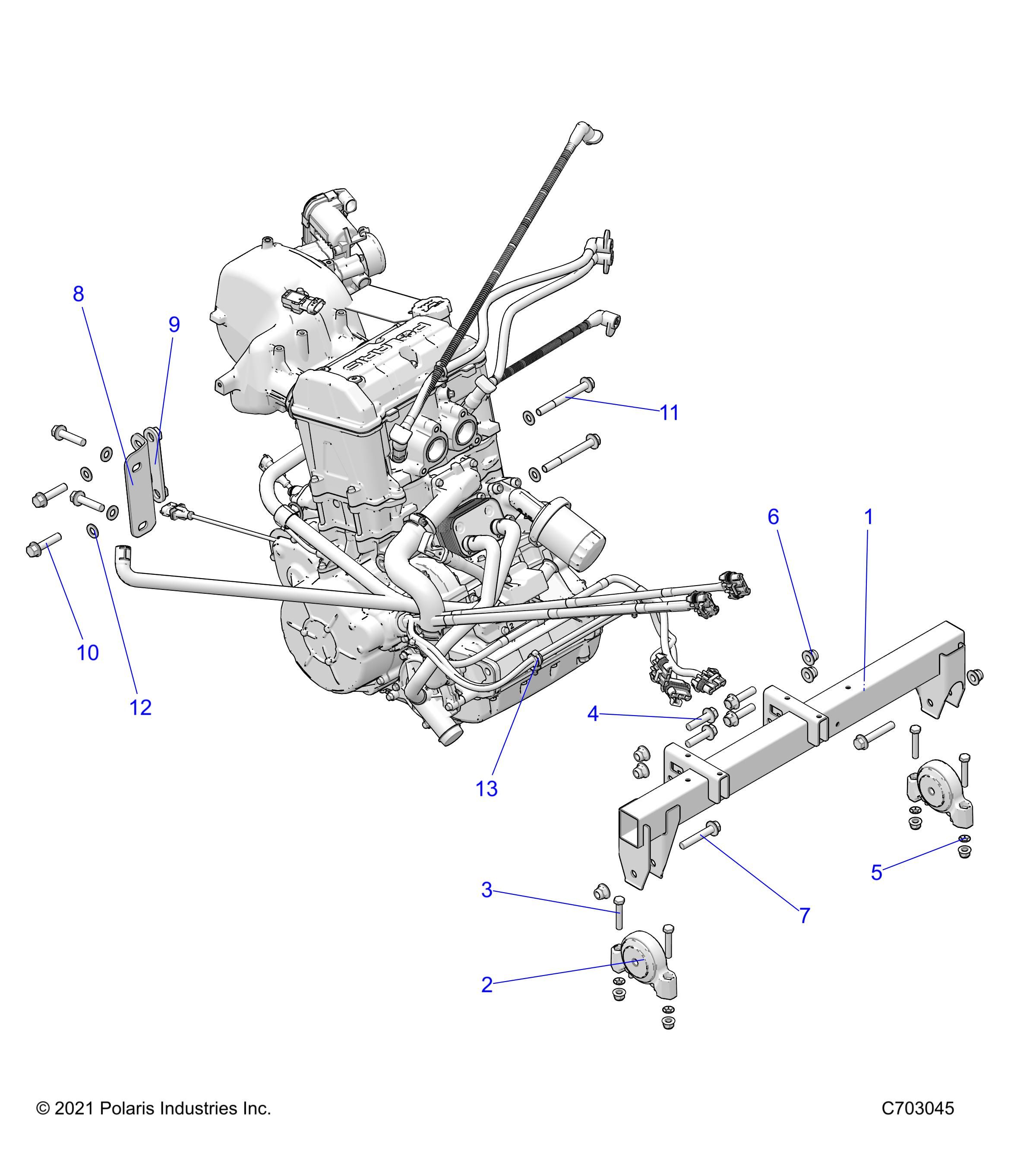 MOTEUR MONTAGE POUR RANGER CREW 1000 FULL SIZE 3PC 2024
