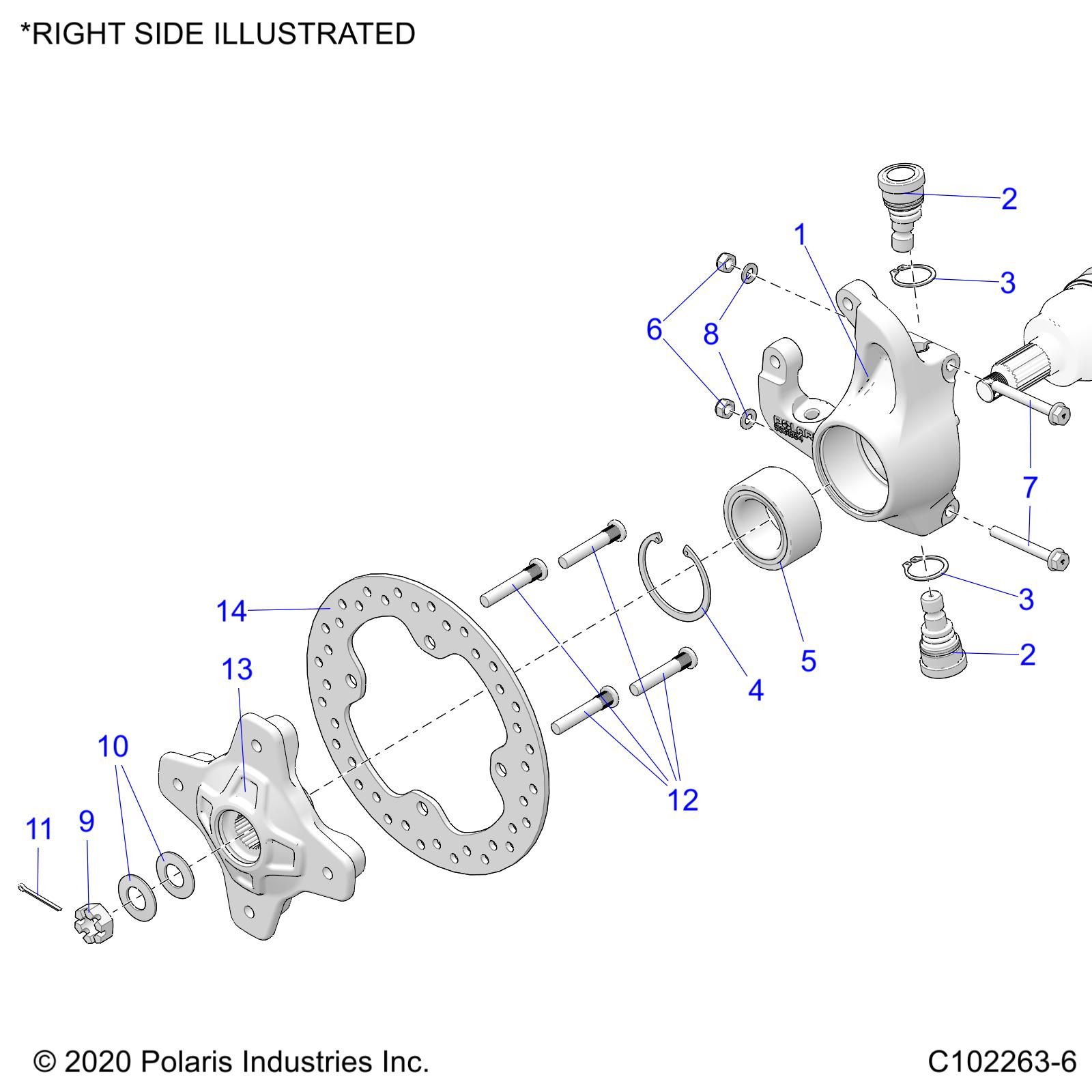 SUSPENSION FRONT HUB AND BRAKE DISC POUR SPORTSMAN TOURING XP 1000 EU 3PC 2023