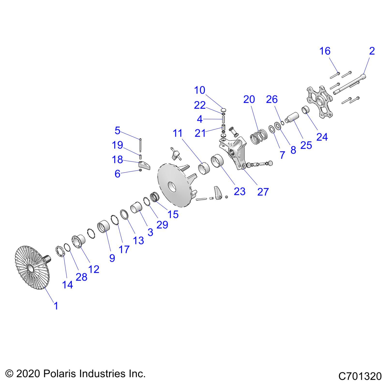 TRANSMISSION EMBRAYAGE PRIMAIRE POUR RANGER XP 1000 TRAIL BOSS EVAP 2022