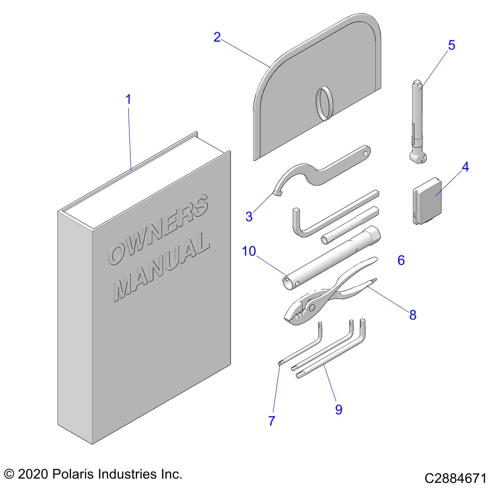 REFERENCES TOOL KIT AND OWNERS MANUALS POUR RANGER 1000 EPS R03 2023