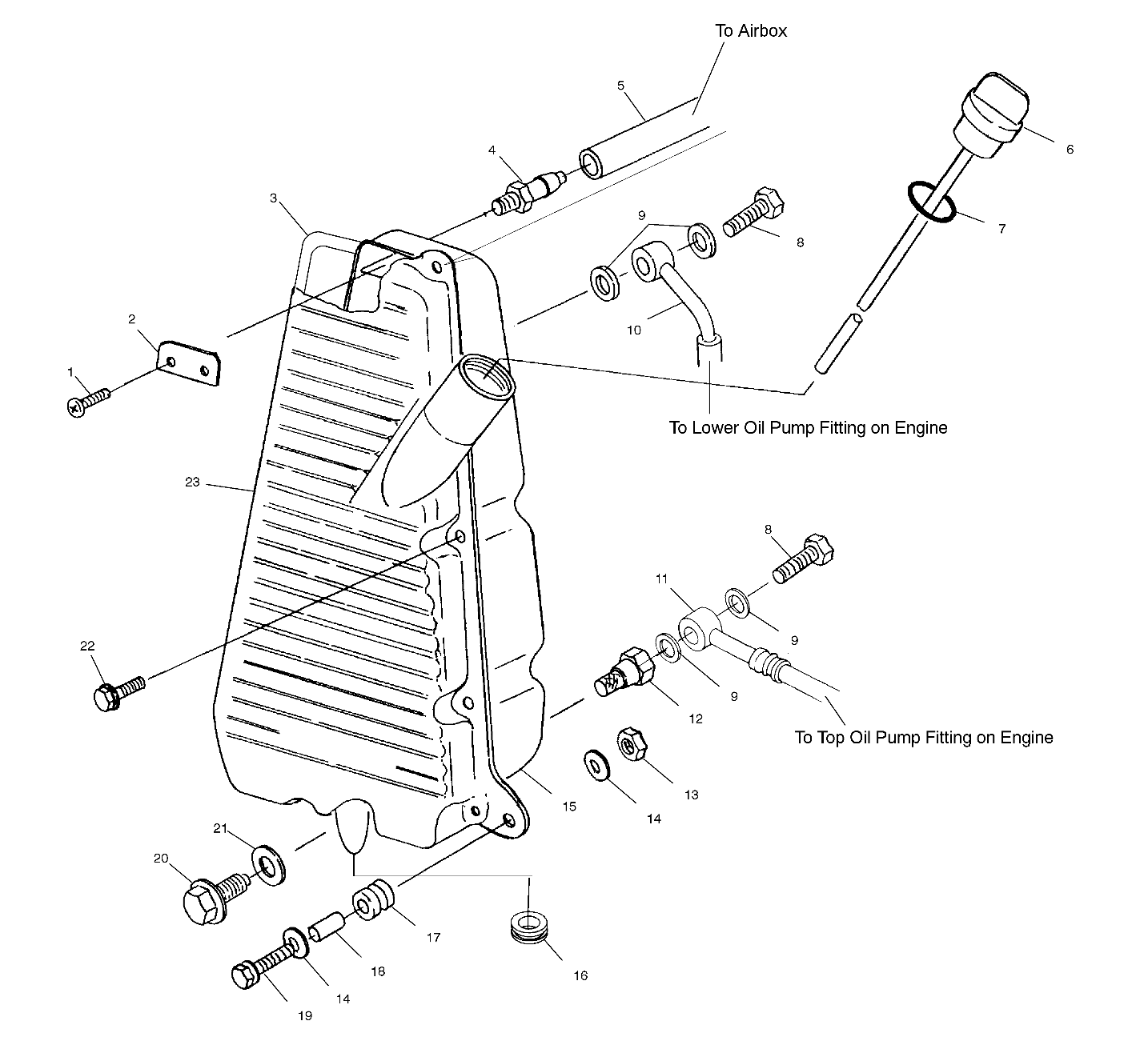 CARROSSERIE RESERVOIR DHUILE POUR SPORTSMAN 500 DUSE 2001