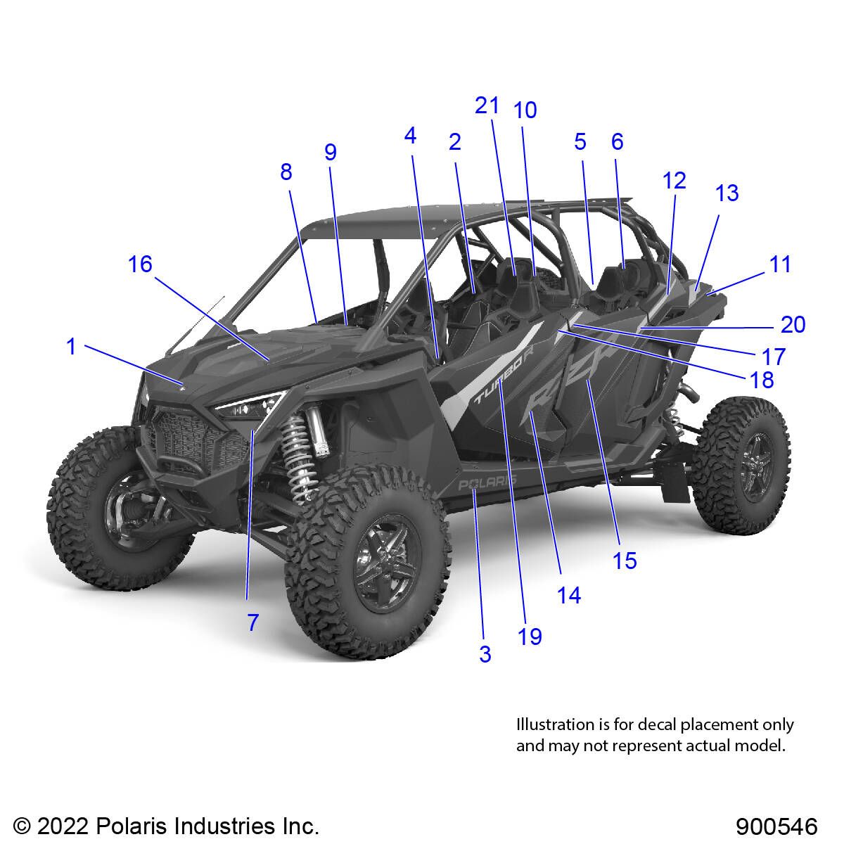 CARROSSERIE AUTOCOLLANTS STANDARD POUR RZR TURBO R 4 ULTIMATE R01 2023