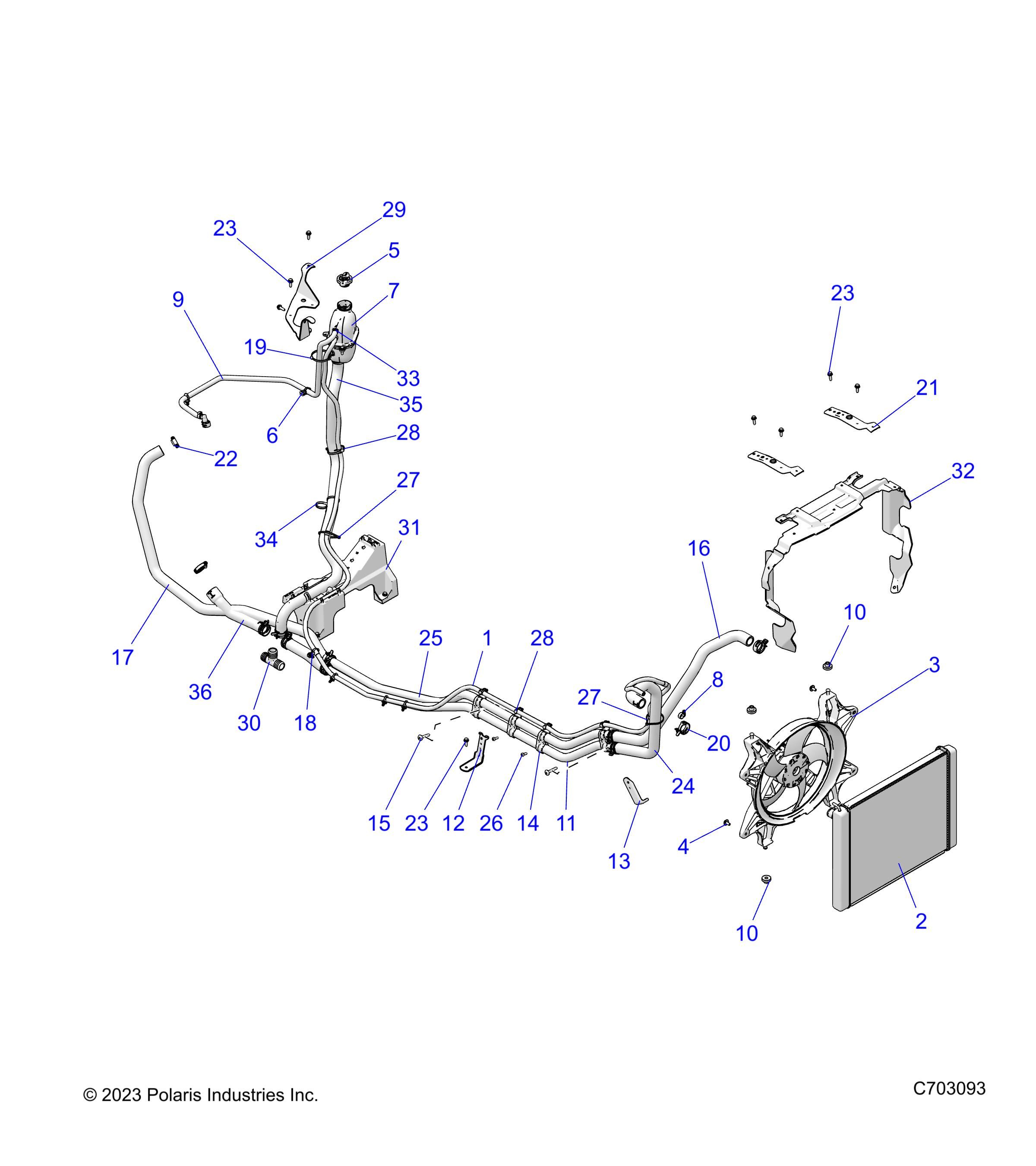 MOTEUR SYSTEME DE REFROIDISSEMENT POUR RZR XP 4 1000 PREMIUM EVAP R01 2024