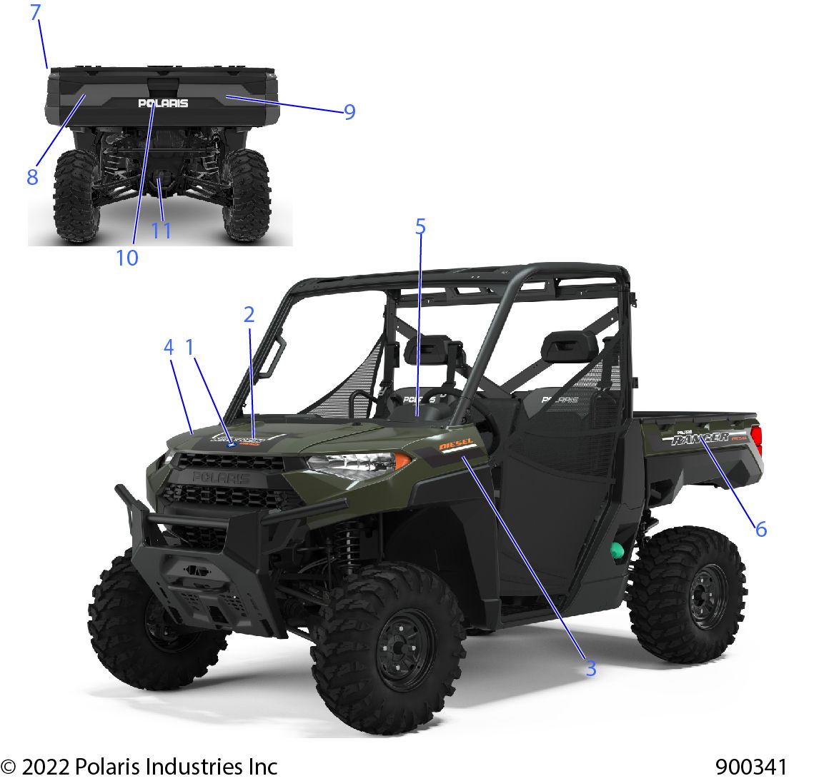 CARROSSERIE AUTOCOLLANTS DESIGN POUR RANGER DIESEL HD TRACTOR EPS EUAPLA 2022