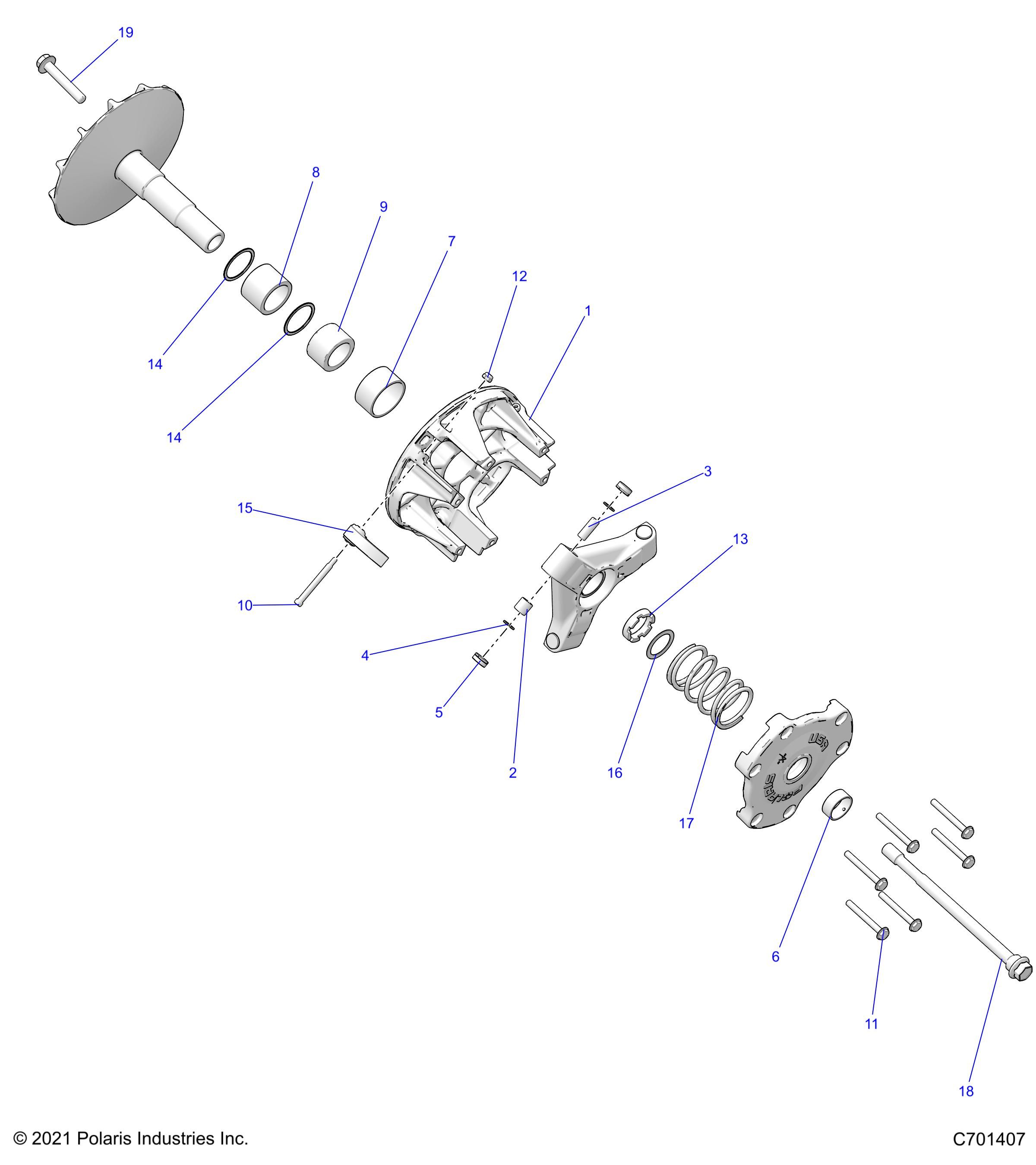 TRANSMISSION EMBRAYAGE PRIMAIRE POUR RZR XP 4 1000 PREMIUM R01 2023