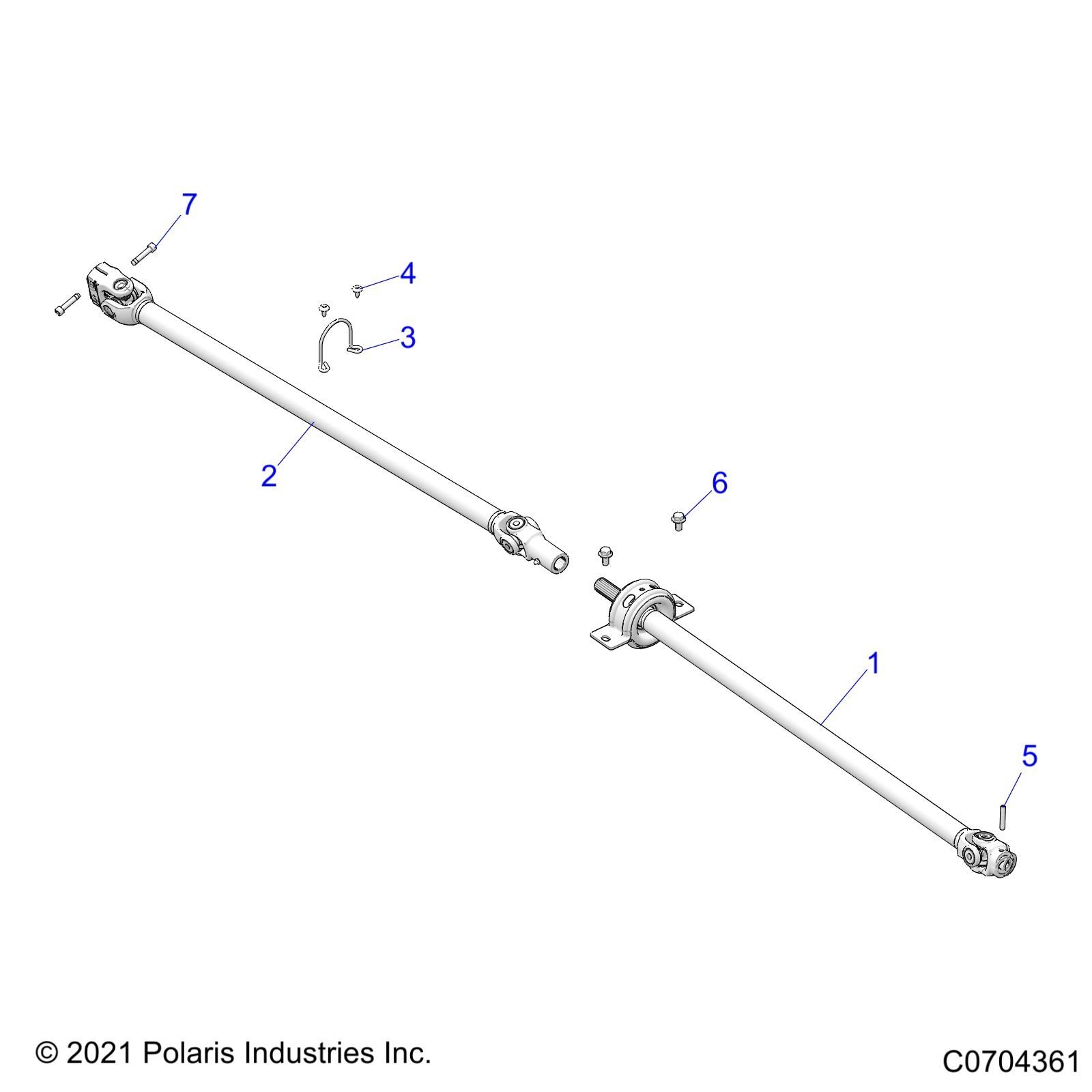 TRANSMISSION ARBRE DE SUPPORT POUR RZR PRO XP SPORT 3PC 2023