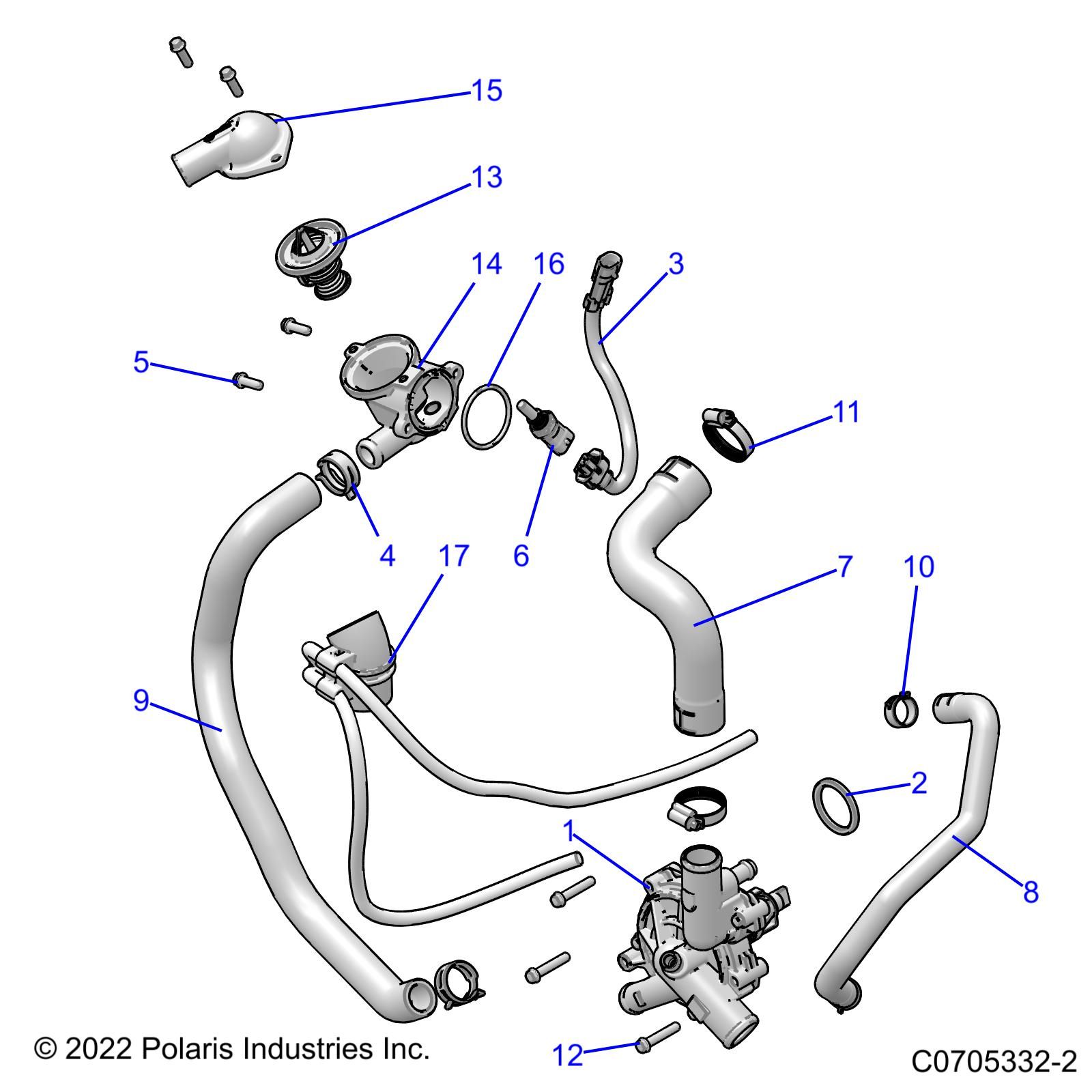 MOTEUR POMPE A EAU ET BYPASS POUR RZR PRO XP SPORT R01 2023