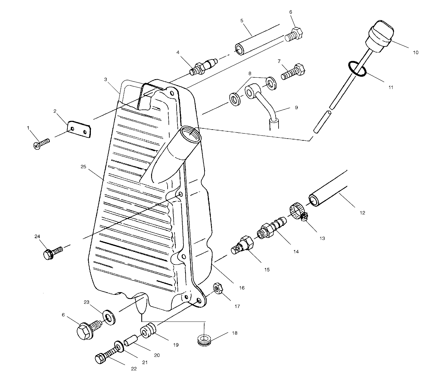 CARROSSERIE RESERVOIR DHUILE POUR SCRAMBLER 500 4X4 2001