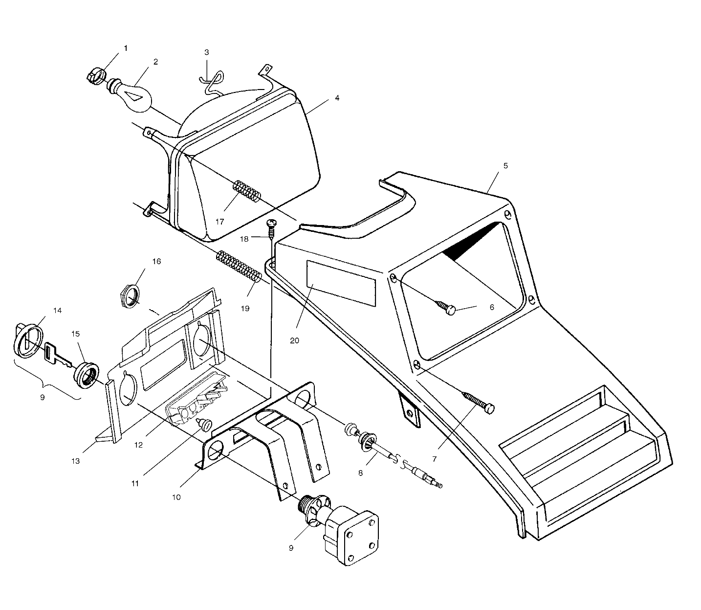 CARROSSERIE PHARE POUR TRAIL BOSS 2001