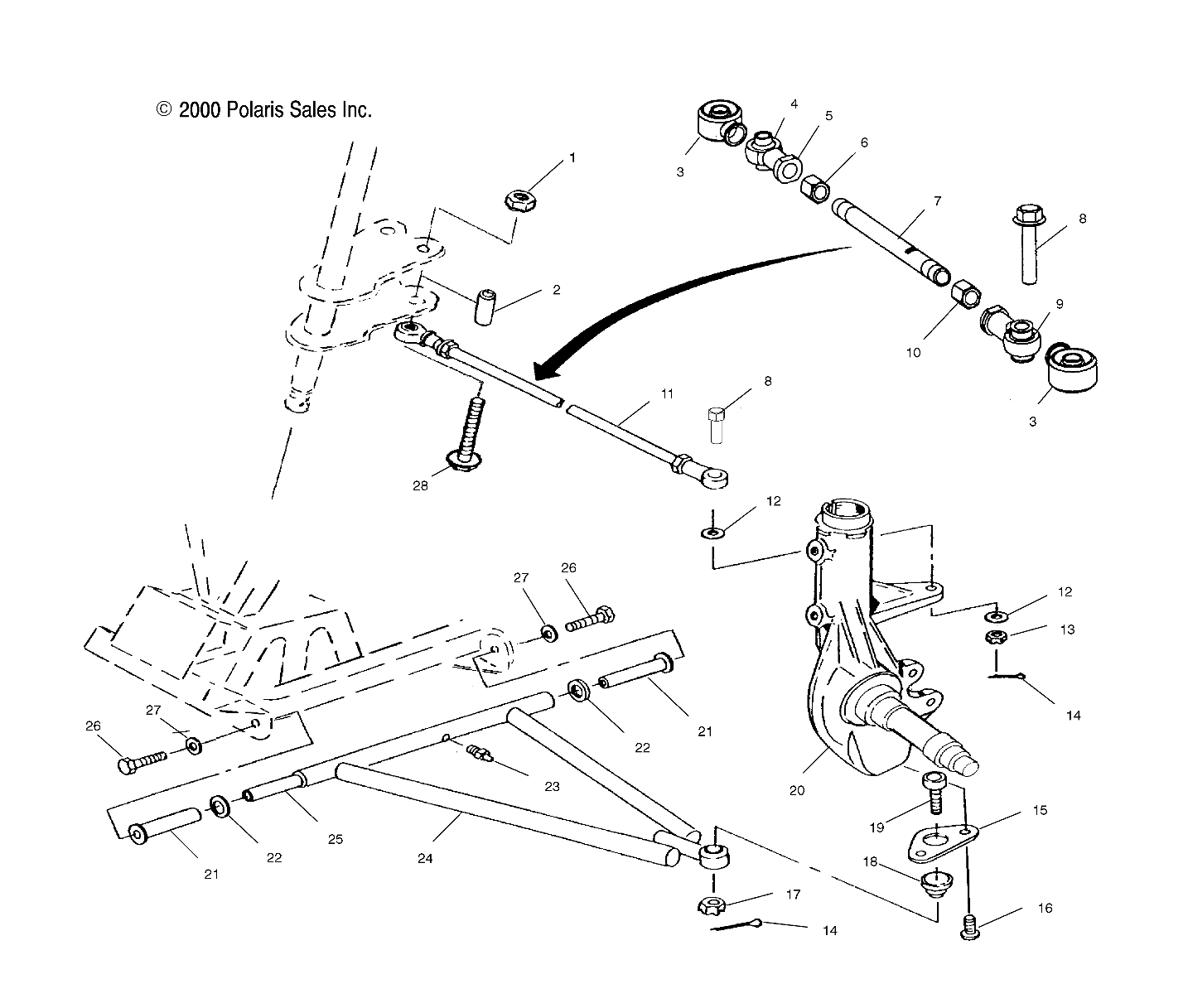 SUSPENSION BRAS DE SUSPENSION POUR TRAIL BOSS 325 SE 2001