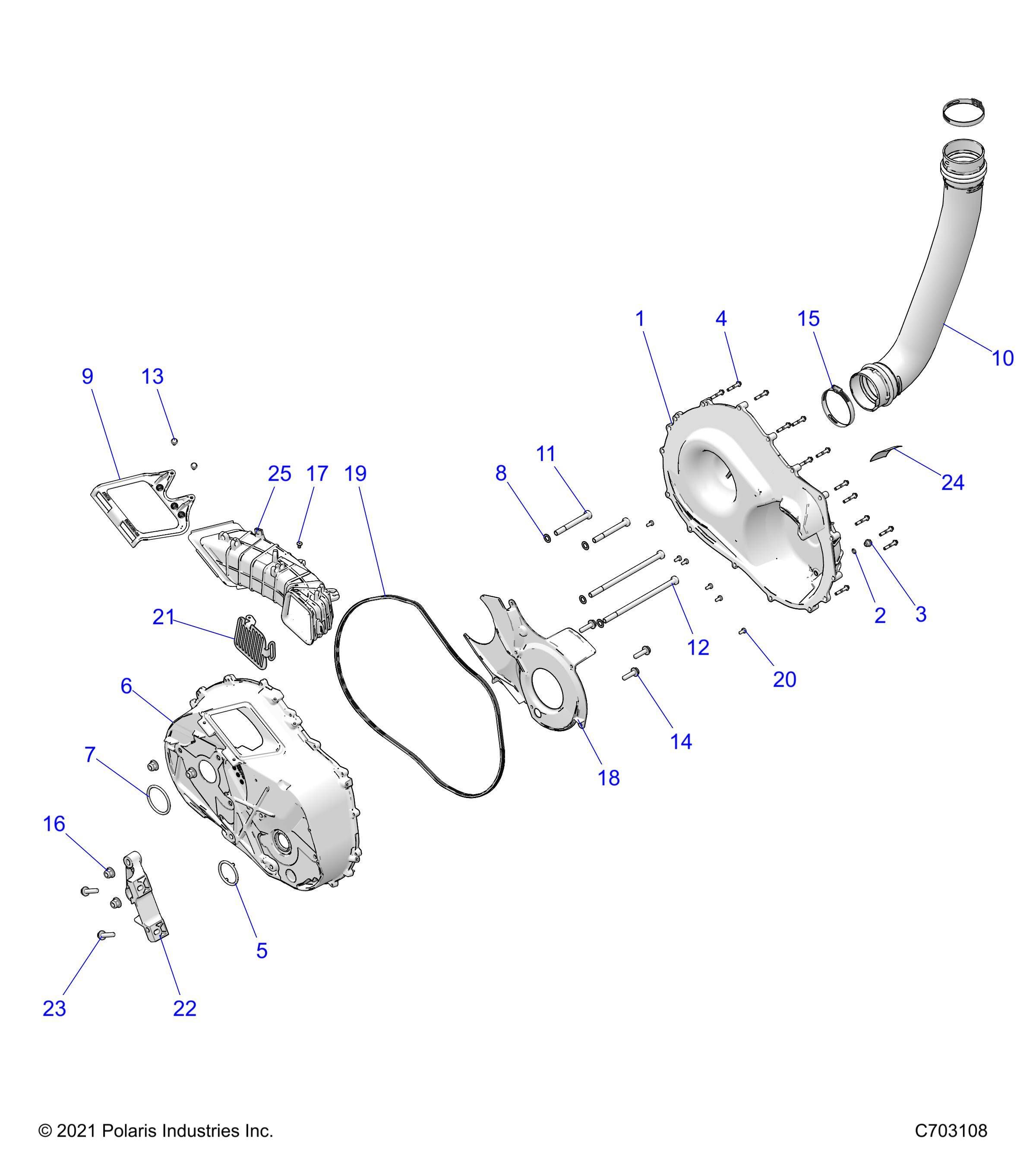 TRANSMISSION CARTER DEMBRAYAGE POUR RZR XP 1000 PREMIUM R01 2024