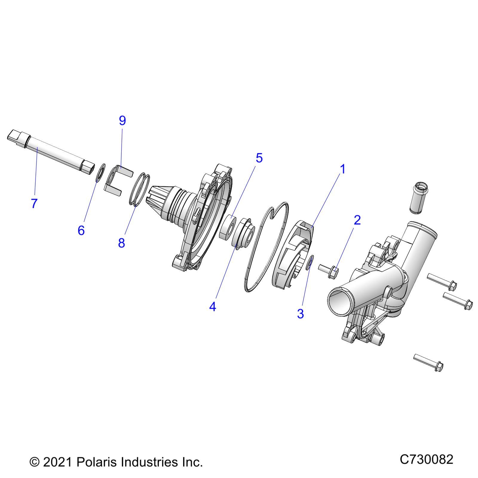 MOTEUR ASSEMBLAGE POMPE A EAU POUR RZR TRAIL S 1000 EPS 3PC INTL R01 2023