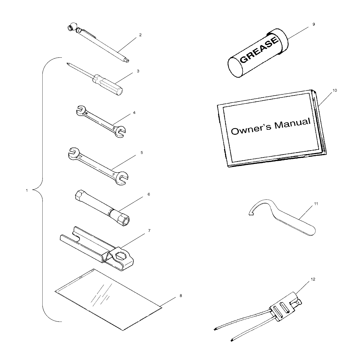 REFERENCES TROUSSE A OUTILS POUR 500 MAGNUM 500 HDS 2001