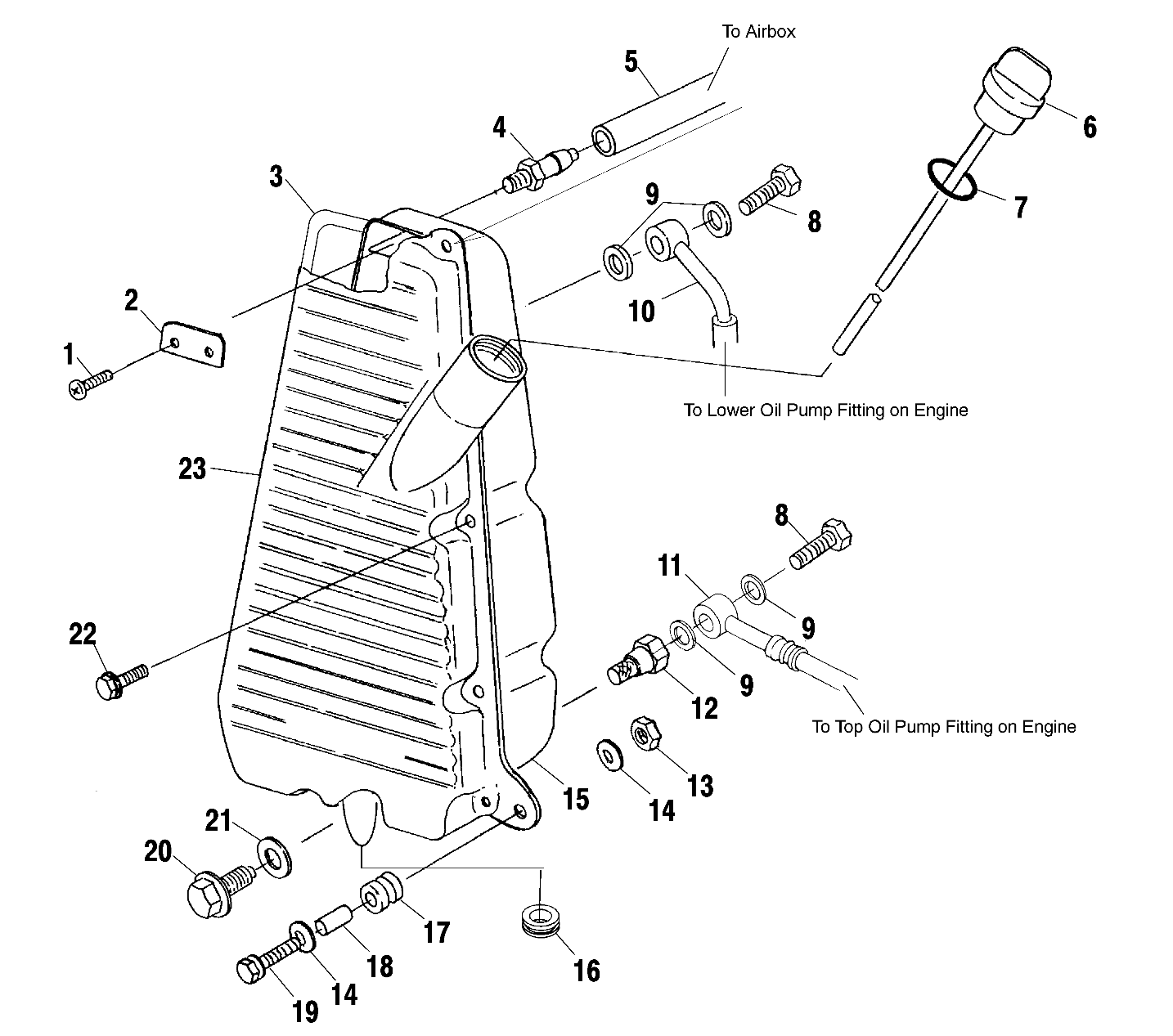 CARROSSERIE RESERVOIR DHUILE POUR SPORTSMAN 400 2001