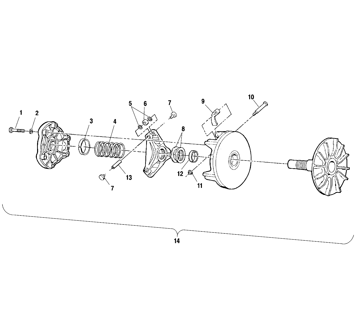 TRANSMISSION EMBRAYAGE POUR SPORTSMAN 400 2001