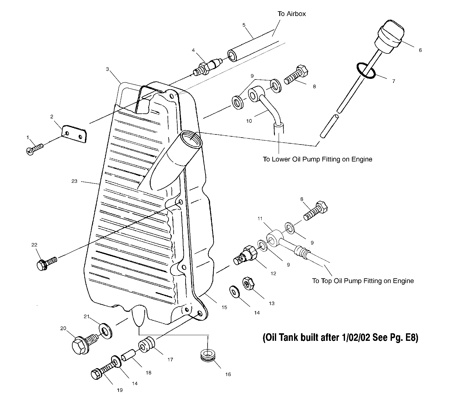 CARROSSERIE RESERVOIR DHUILE IF BUILT BEFORE 10202 POUR SPORTSMAN 500 ALL OPTIONS 2002