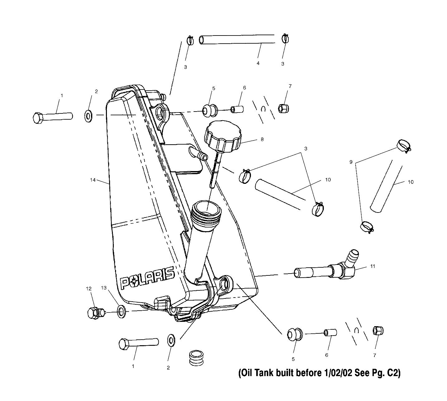CARROSSERIE RESERVOIR DHUILE IF BUILT AFTER 10202 POUR SPORTSMAN 500 ALL OPTIONS 2002