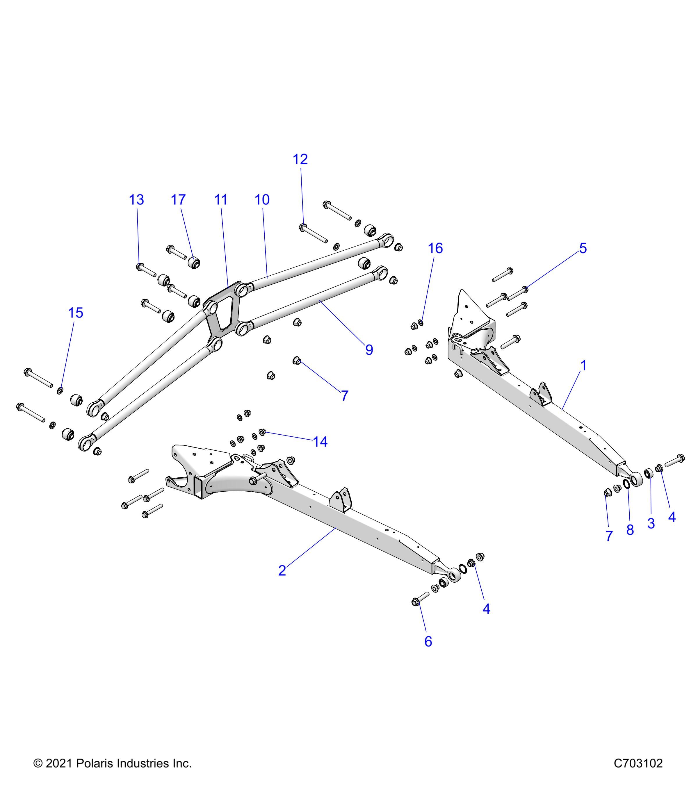 SUSPENSION REAR CONTROL ARMS POUR RZR XP 1000 PREMIUM 2024