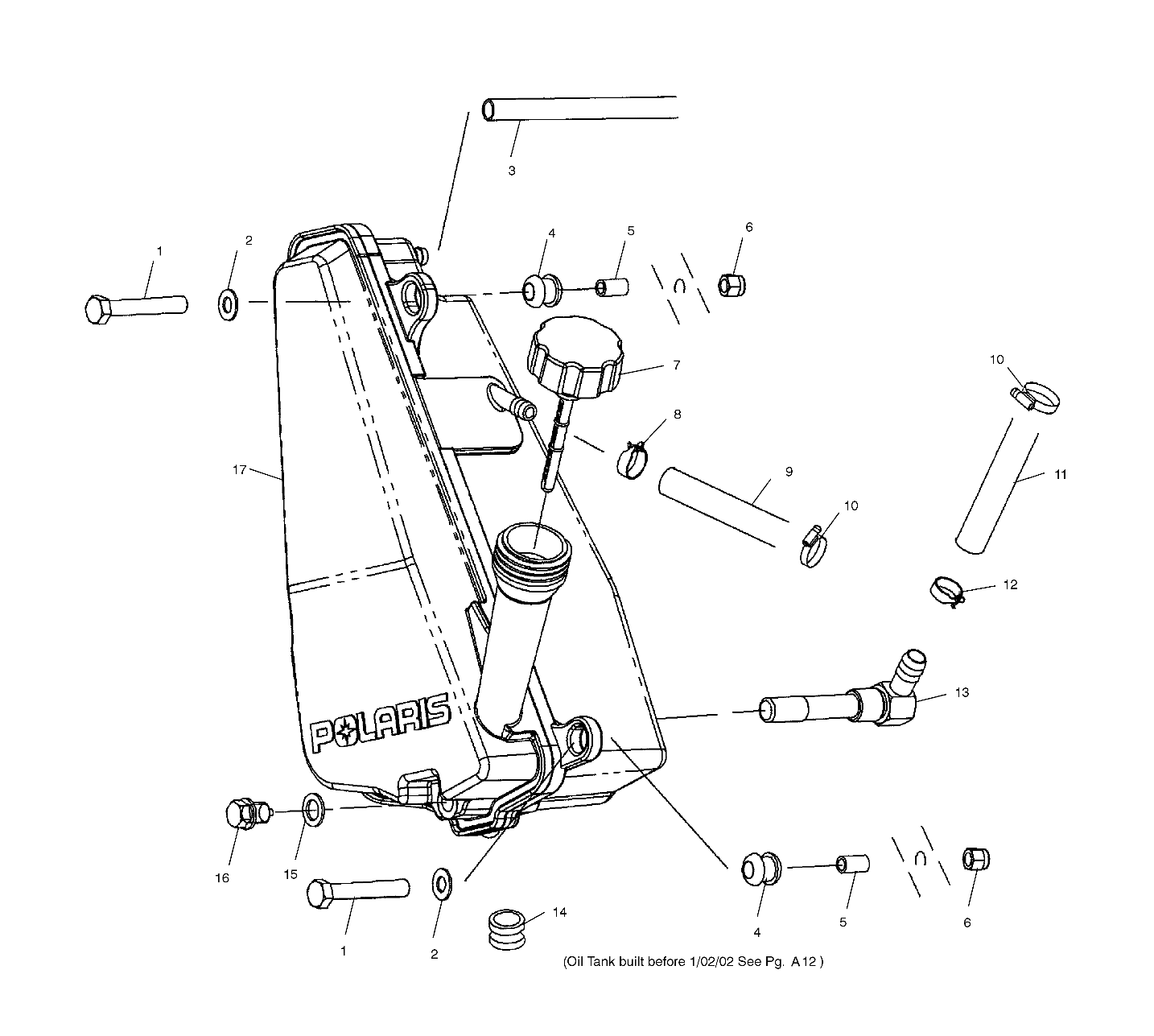 CARROSSERIE RESERVOIR DHUILE IF BUILT AFTER 10202 POUR BIG BOSS 6X6 2002
