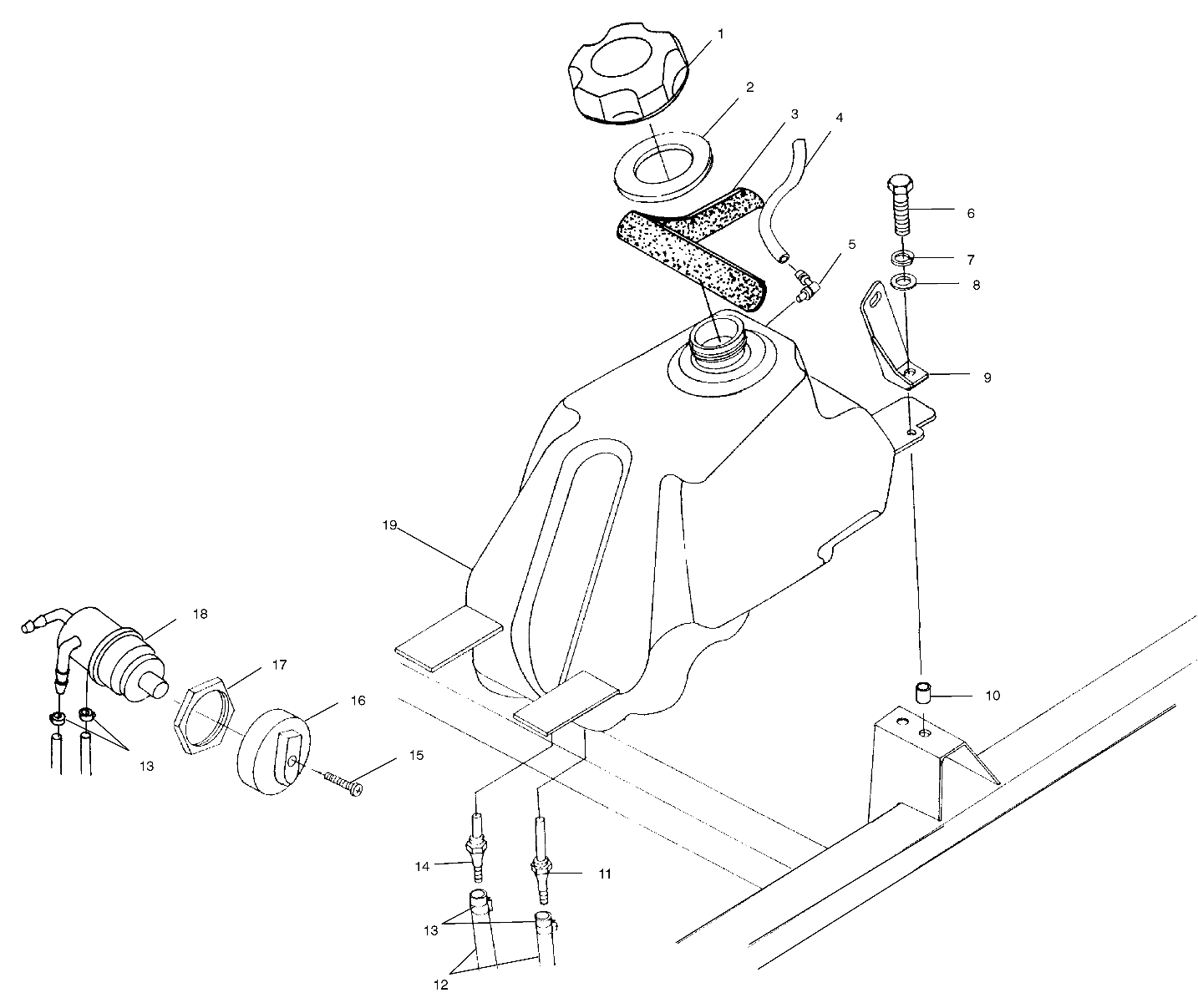 CARROSSERIE RESERVOIR CARBURANT POUR SPORTSMAN 400 2002