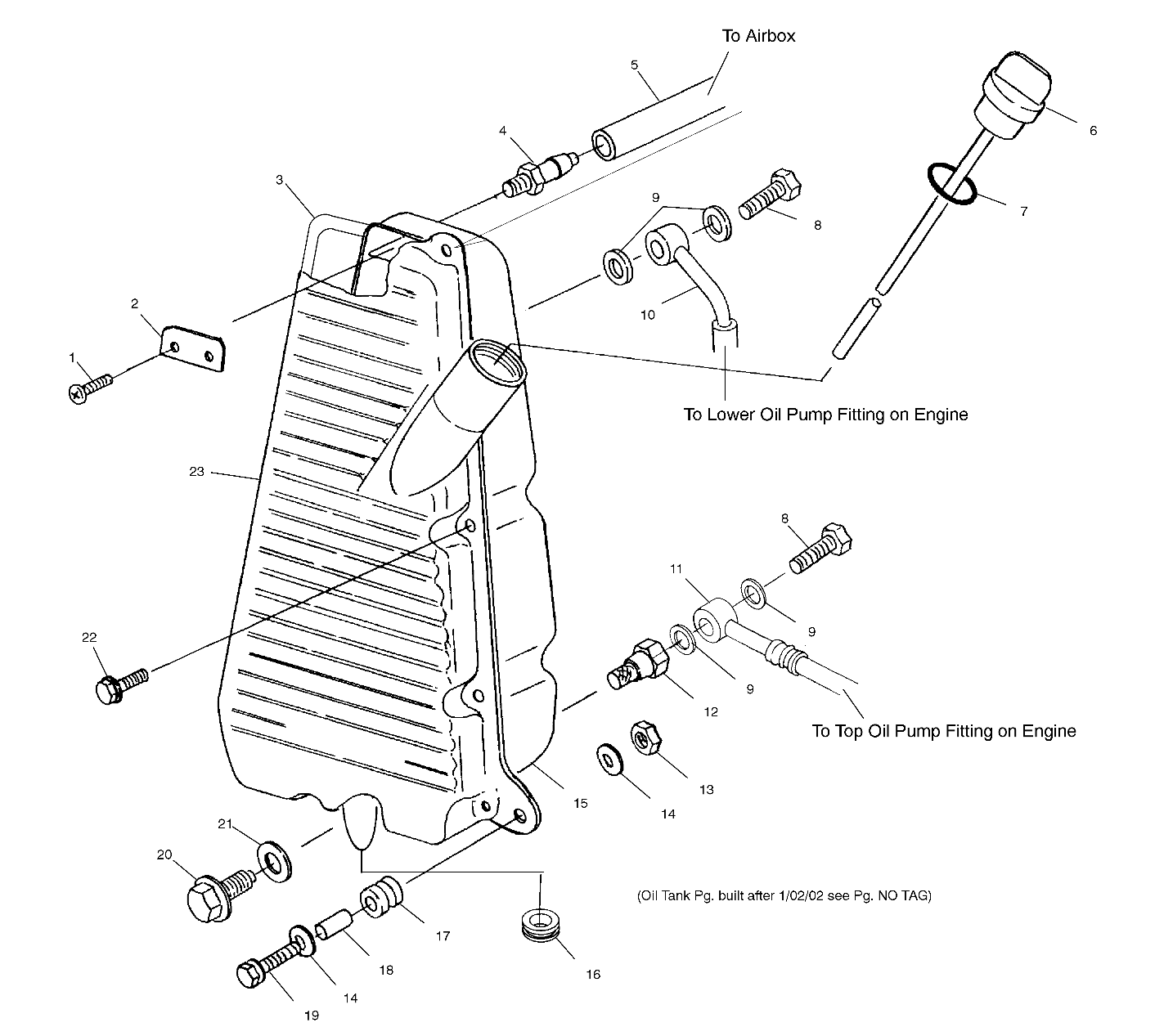 CARROSSERIE RESERVOIR DHUILE IF BUILT BEFORE 10202 POUR SPORTSMAN 400 2002