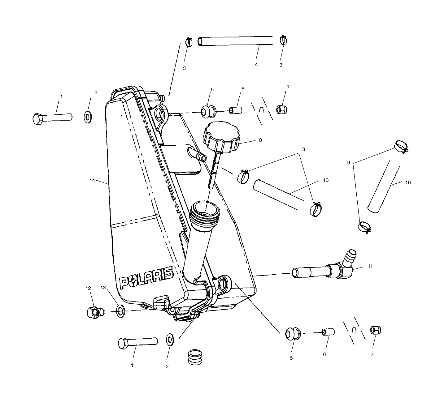 CARROSSERIE RESERVOIR DHUILE IF BUILT AFTER 10202 POUR SPORTSMAN 400 2002