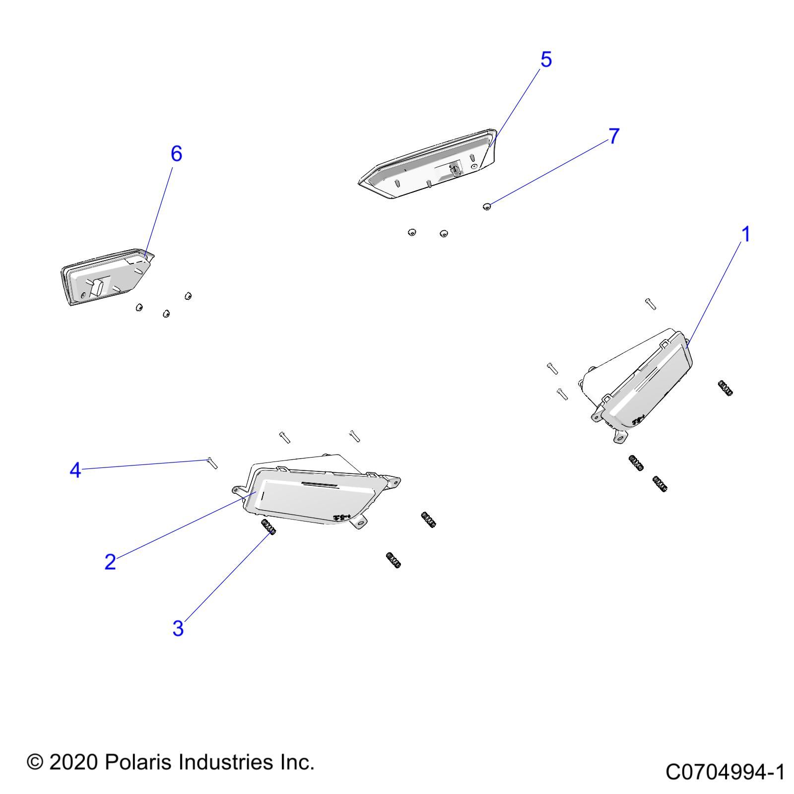 ELECTRIQUE PHARES ET FEUX ARRIERES POUR RZR TRAIL S 1000 EPS 3PC INTL R01 2023