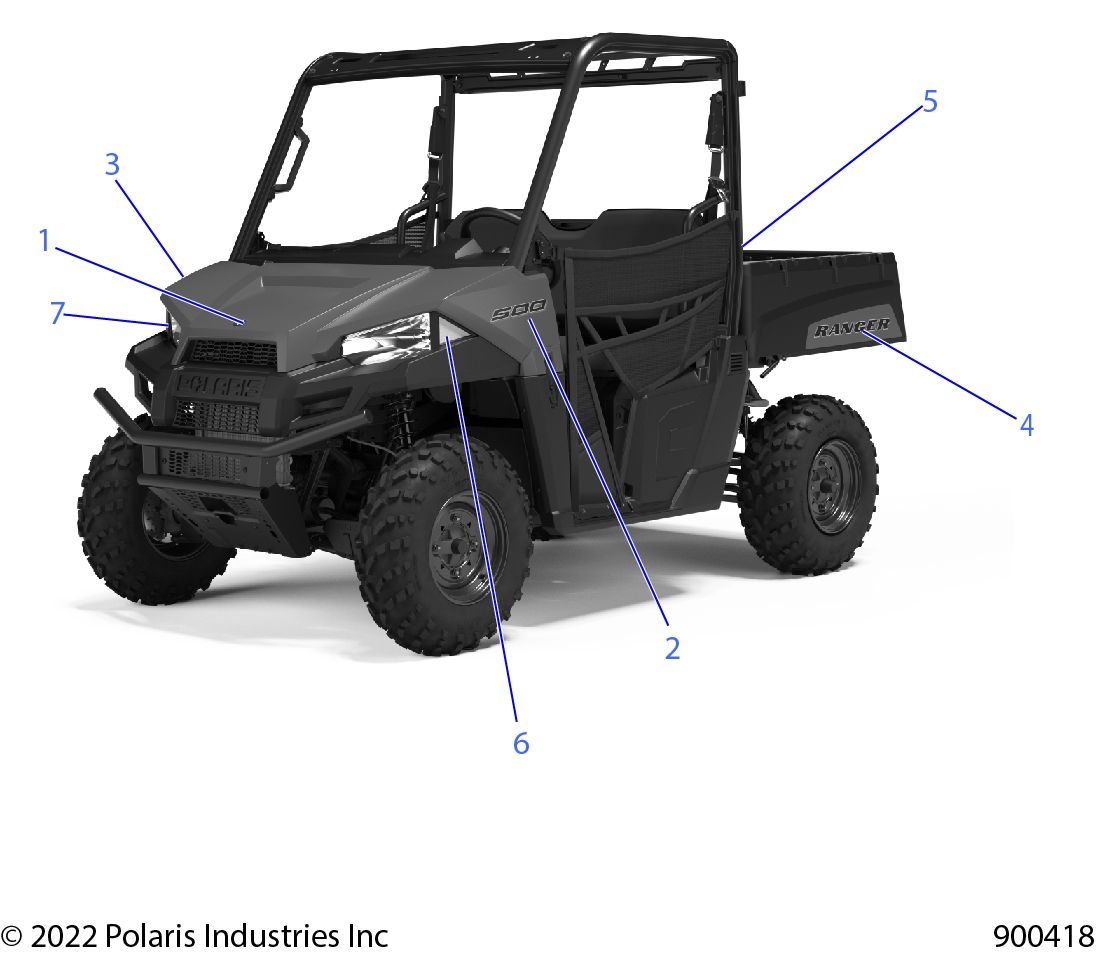CARROSSERIE AUTOCOLLANTS DESIGN POUR RANGER 500 IS 2022