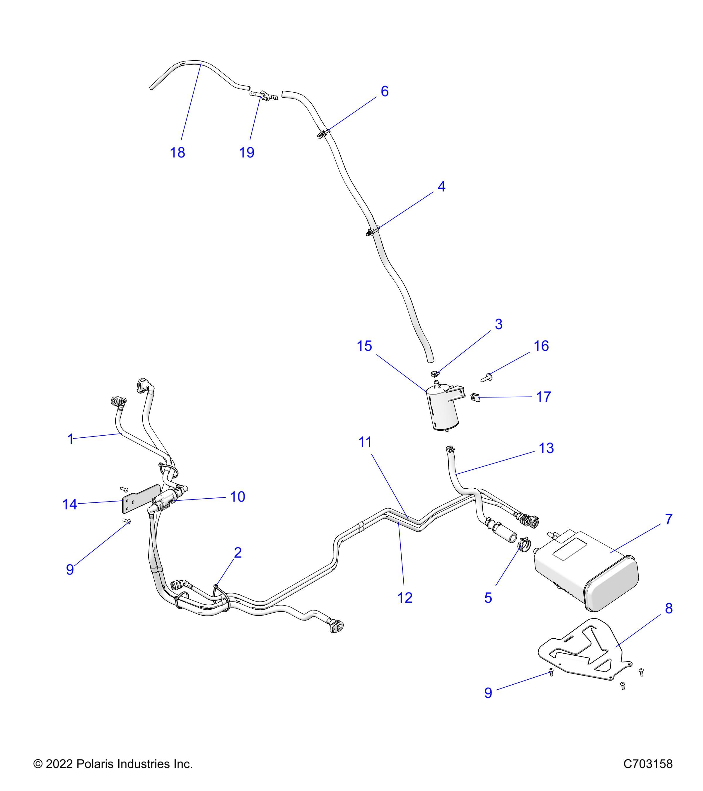 FUEL SYSTEM FUEL LINES EVAP POUR RZR PRO R 2022